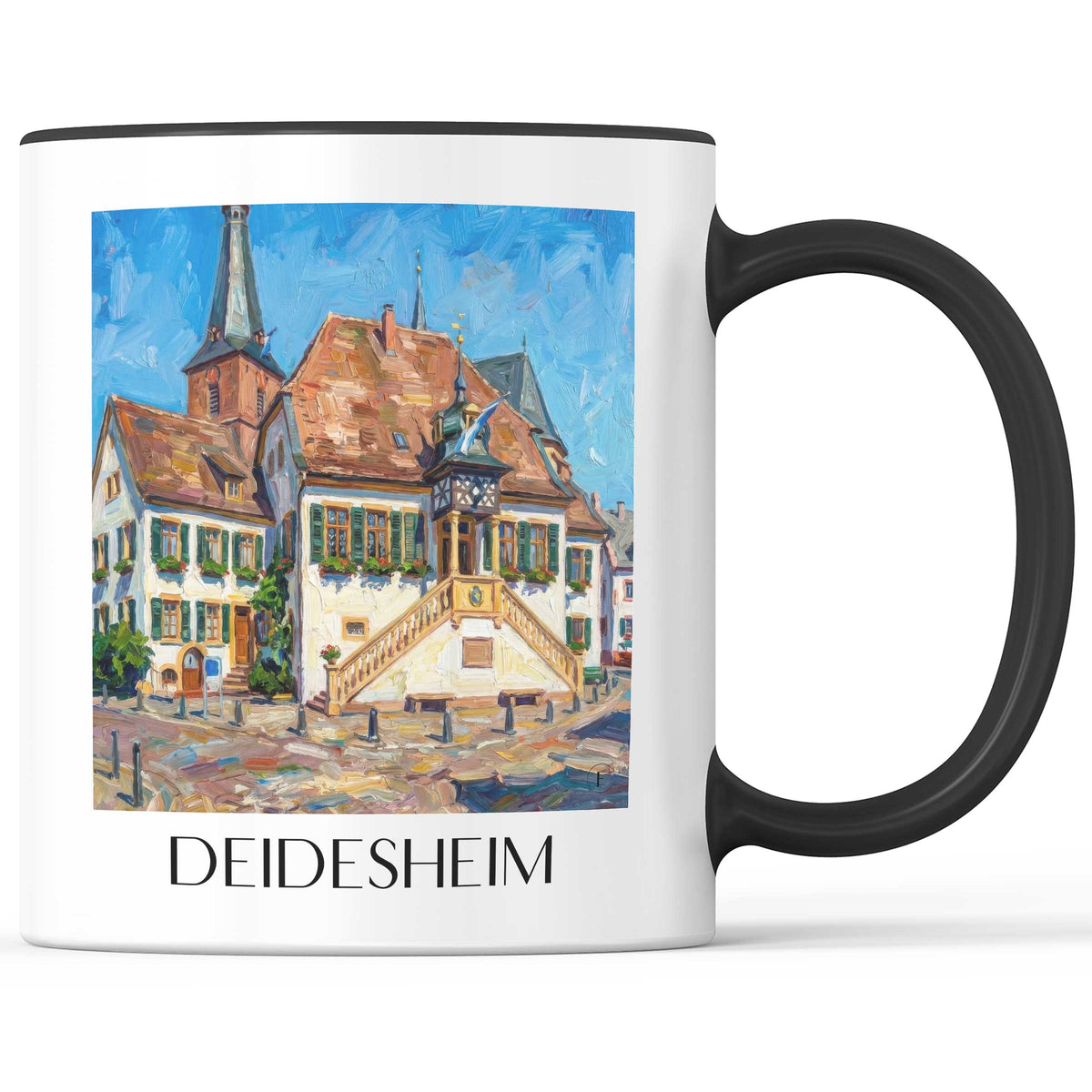 Deidesheim Kaffeebecher - Pfälzer Weinstraße - Deutschland Becher - Kaffeetasse im Ölgemälde Stil - favplace
