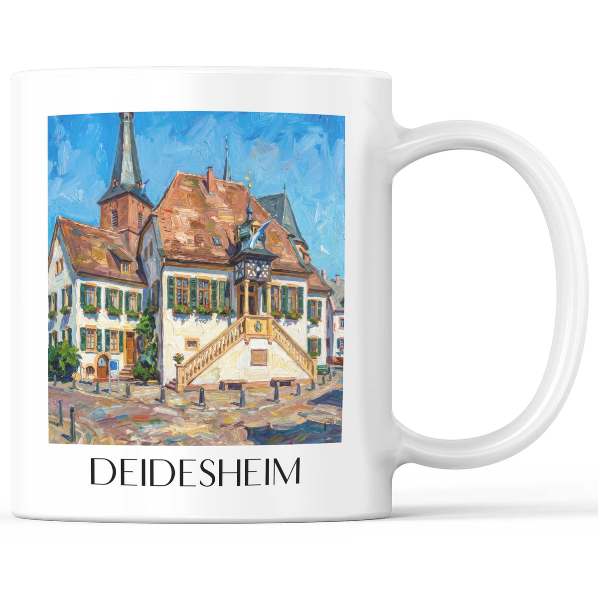 Deidesheim Kaffeebecher - Pfälzer Weinstraße - Deutschland Becher - Kaffeetasse im Ölgemälde Stil - favplace