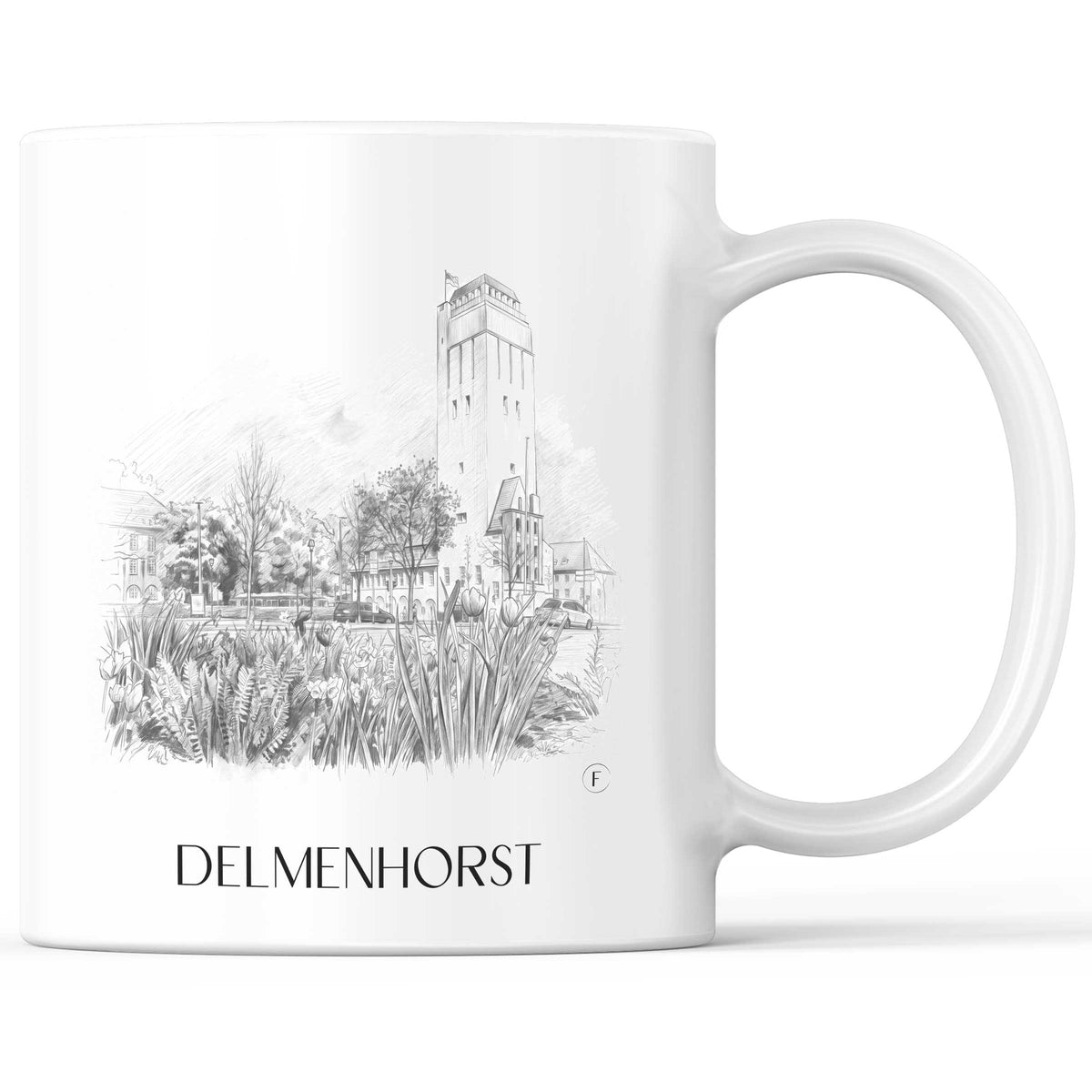 Delmenhorst Kaffeebecher - Niedersachsen - Deutschland Becher - Kaffeetasse im Zeichnung Stil