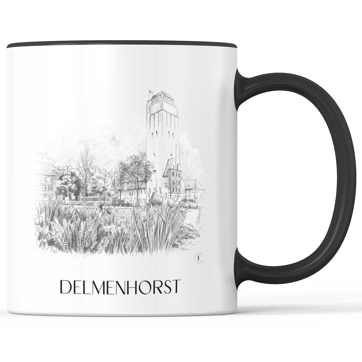 Delmenhorst Kaffeebecher - Niedersachsen - Deutschland Becher - Kaffeetasse im Zeichnung Stil