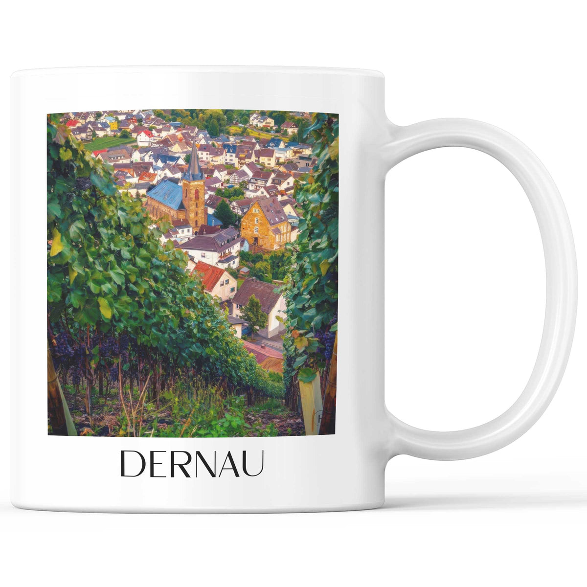 Dernau Kaffeebecher - Ahrtal - Deutschland Becher - Kaffeetasse im Ölgemälde Stil - favplace