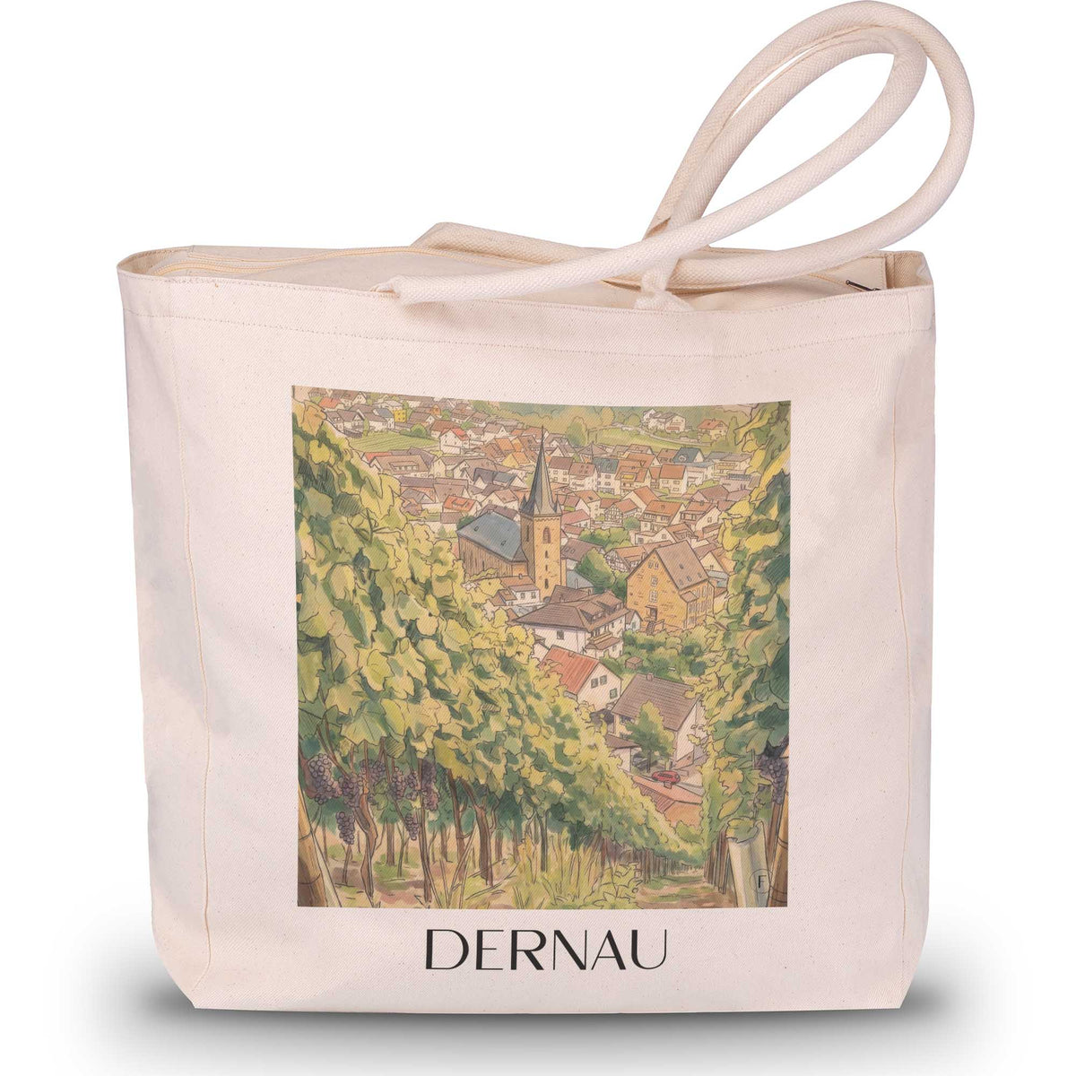 Dernau Shopping Tasche - Ahrtal - Deutschland Tote Bag - Einkaufstasche im Aquarell Stil - favplace
