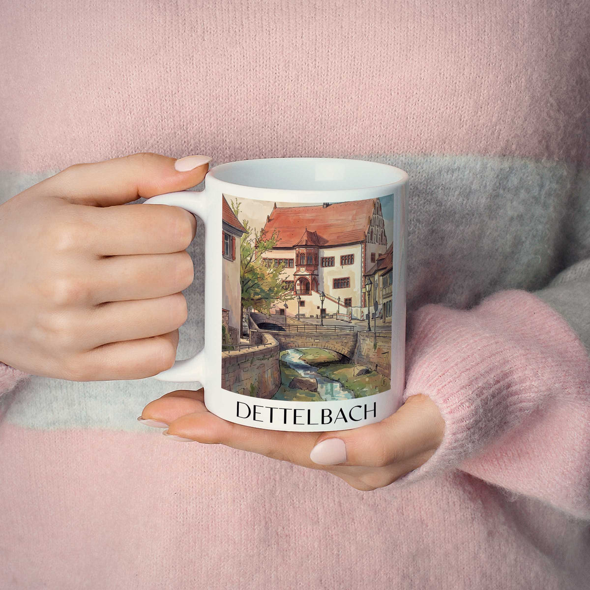 dettelbach-mainfranken-deutschland-kaffeebecher-aquarell