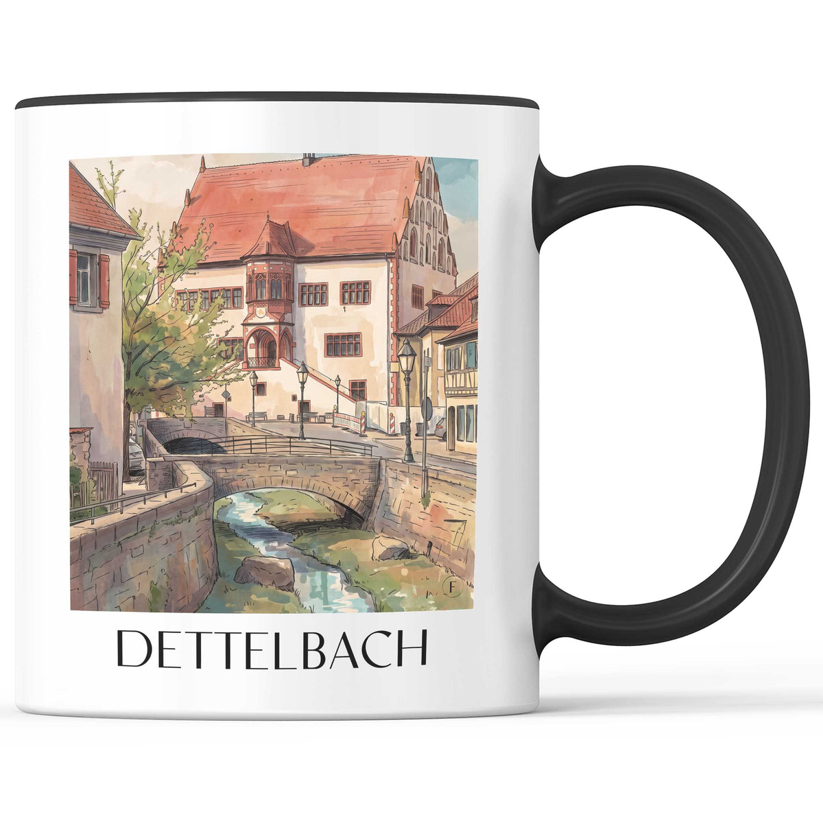 Dettelbach Kaffeebecher - Mainfranken - Deutschland Becher - Kaffeetasse im Aquarell Stil