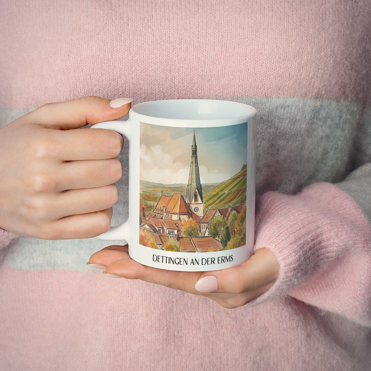 dettingen-an-der-erms-schwäbische-alb-deutschland-kaffeebecher-aquarell