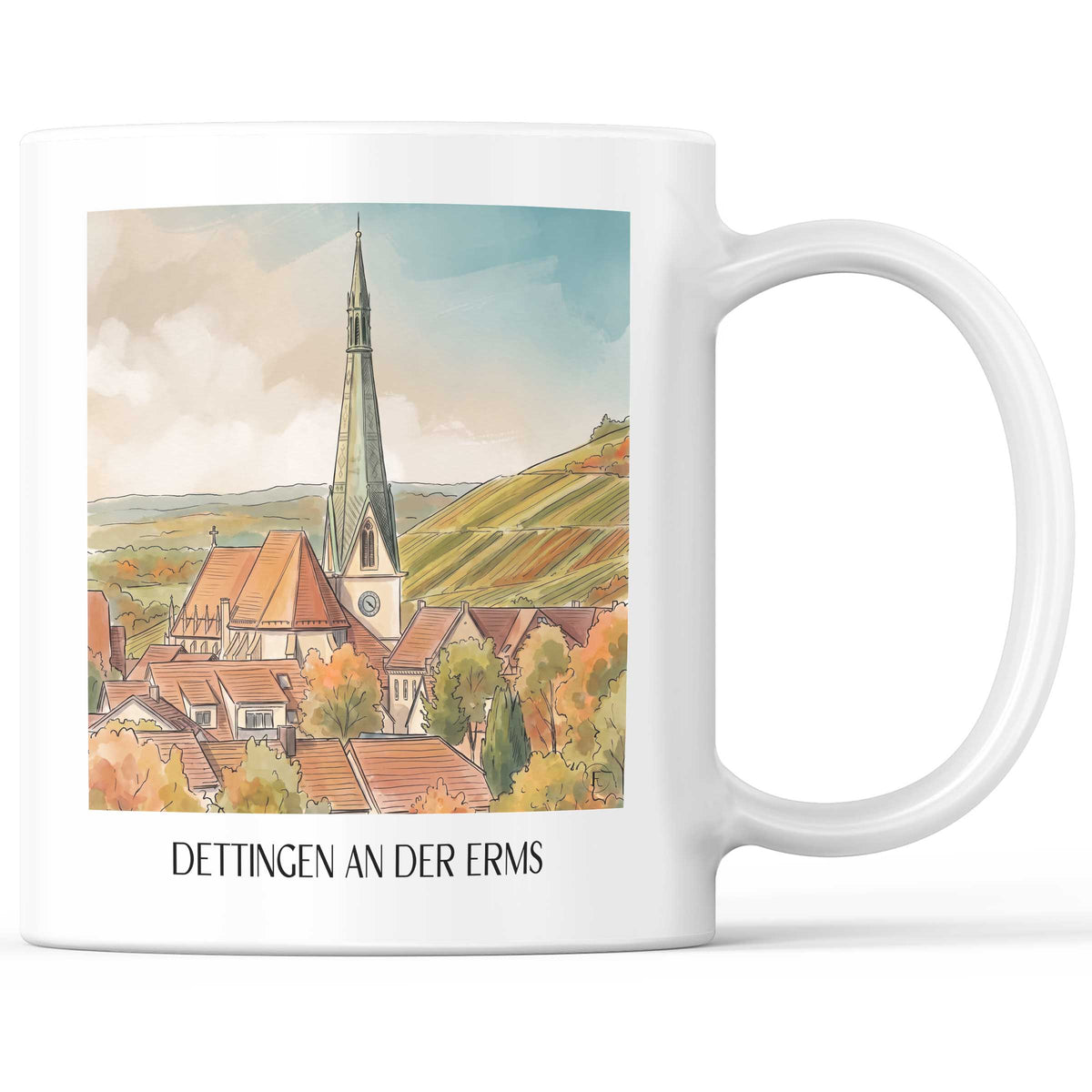 dettingen-an-der-erms-schwäbische-alb-deutschland-kaffeebecher-aquarell