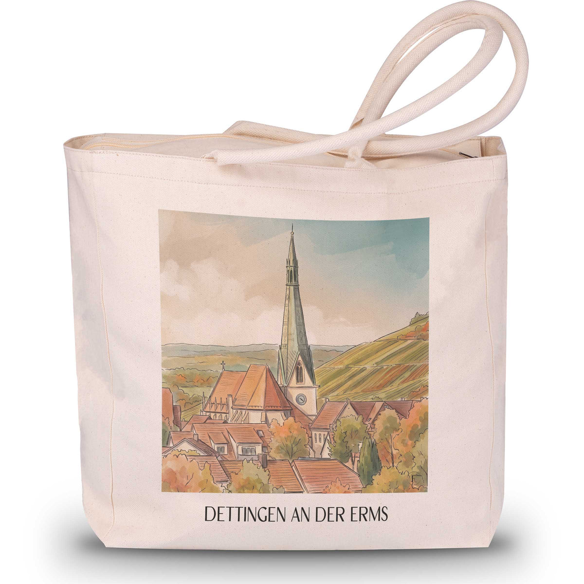 dettingen-an-der-erms-schwäbische-alb-deutschland-einkaufstasche-aquarell