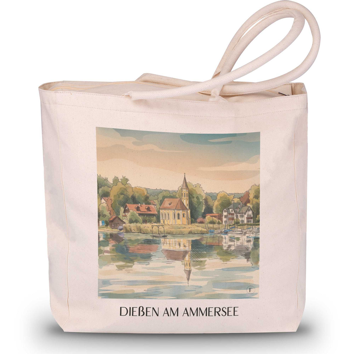 dießen-am-ammersee-fünfseenland-deutschland-einkaufstasche-aquarell