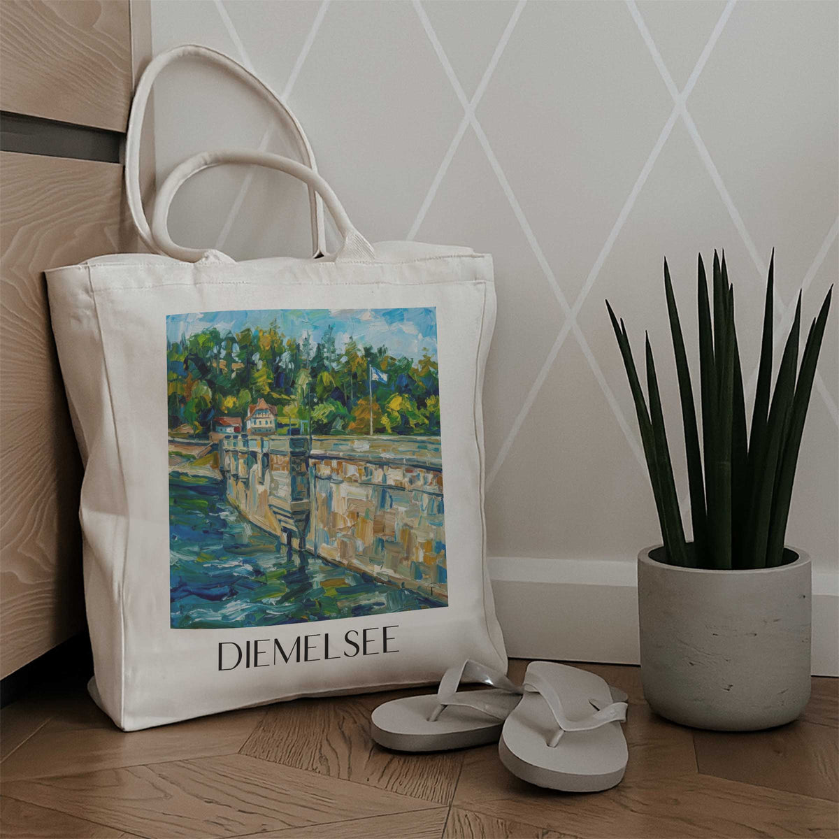 diemelsee-sauerland-deutschland-einkaufstasche-oil-painting-oelgemaelde