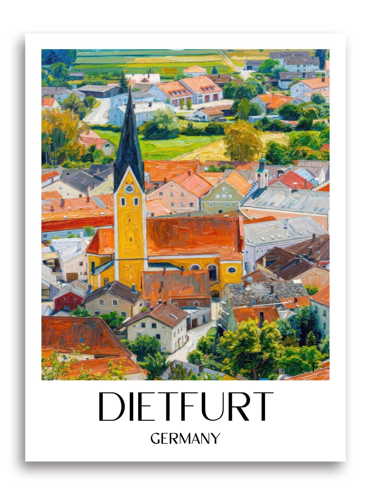 Dietfurt Poster - Altmühltal - Deutschland Kunstdruck - Ölgemälde von A4 bis A1 - favplace
