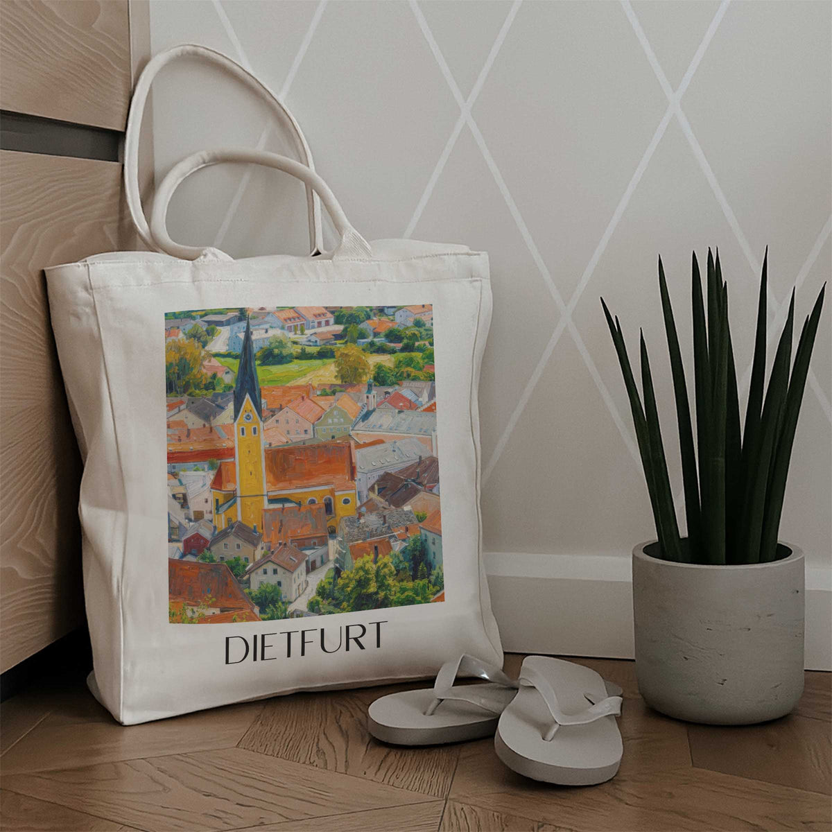 dietfurt--altmühltal-deutschland-einkaufstasche-oil-painting-oelgemaelde