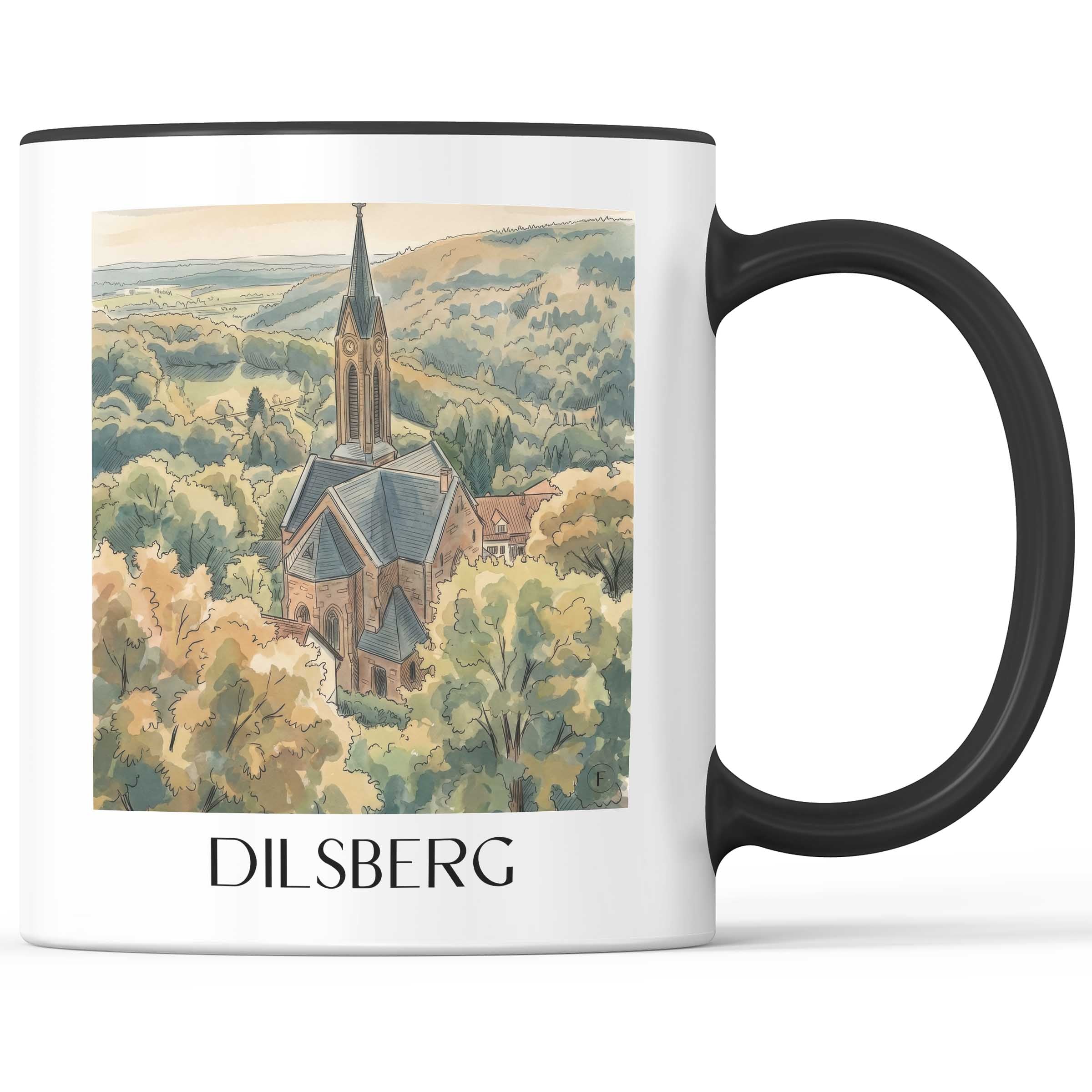 dilsberg-neckartal-deutschland-kaffeebecher-aquarell