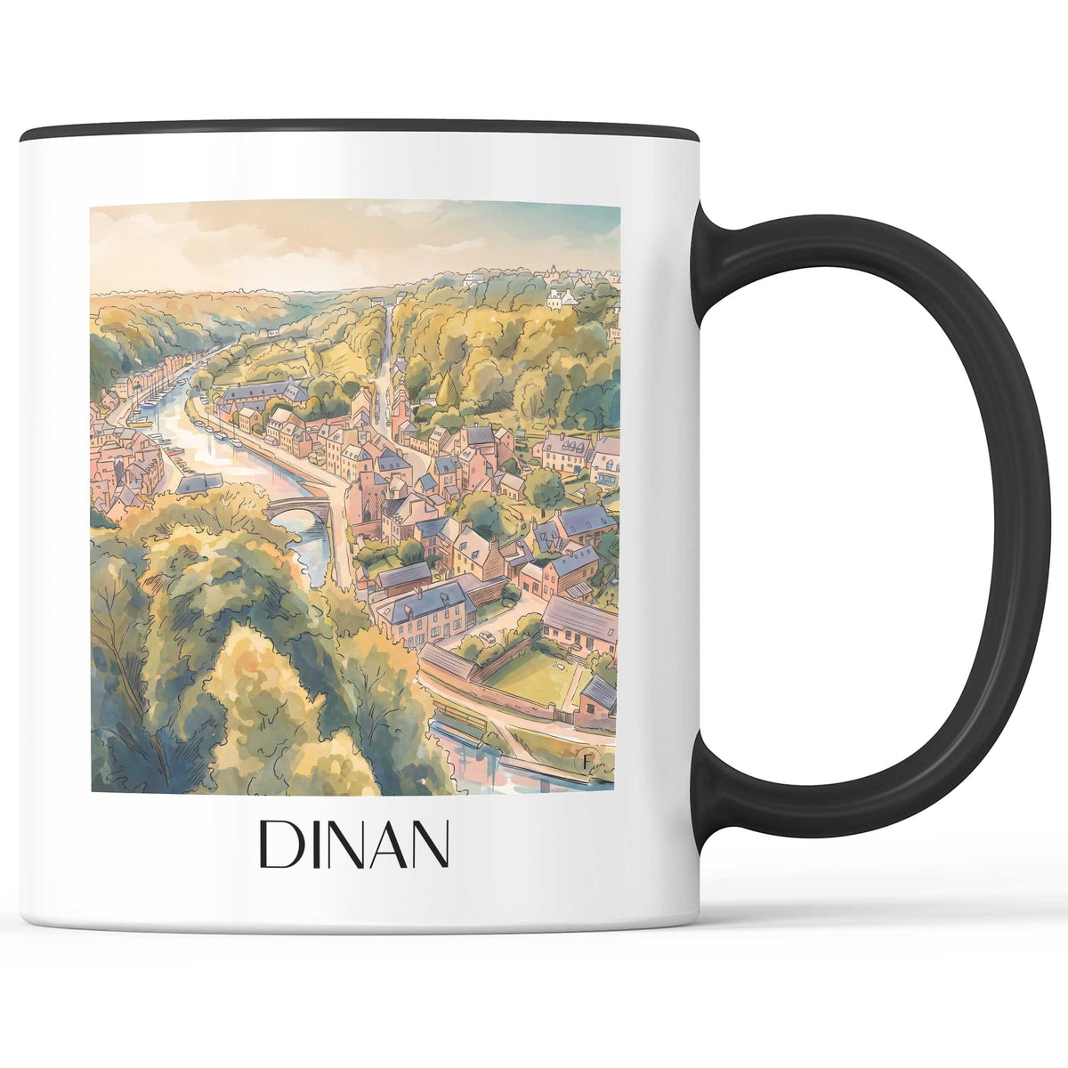 dinan-côte-d'émeraude-frankreich-kaffeebecher-aquarell