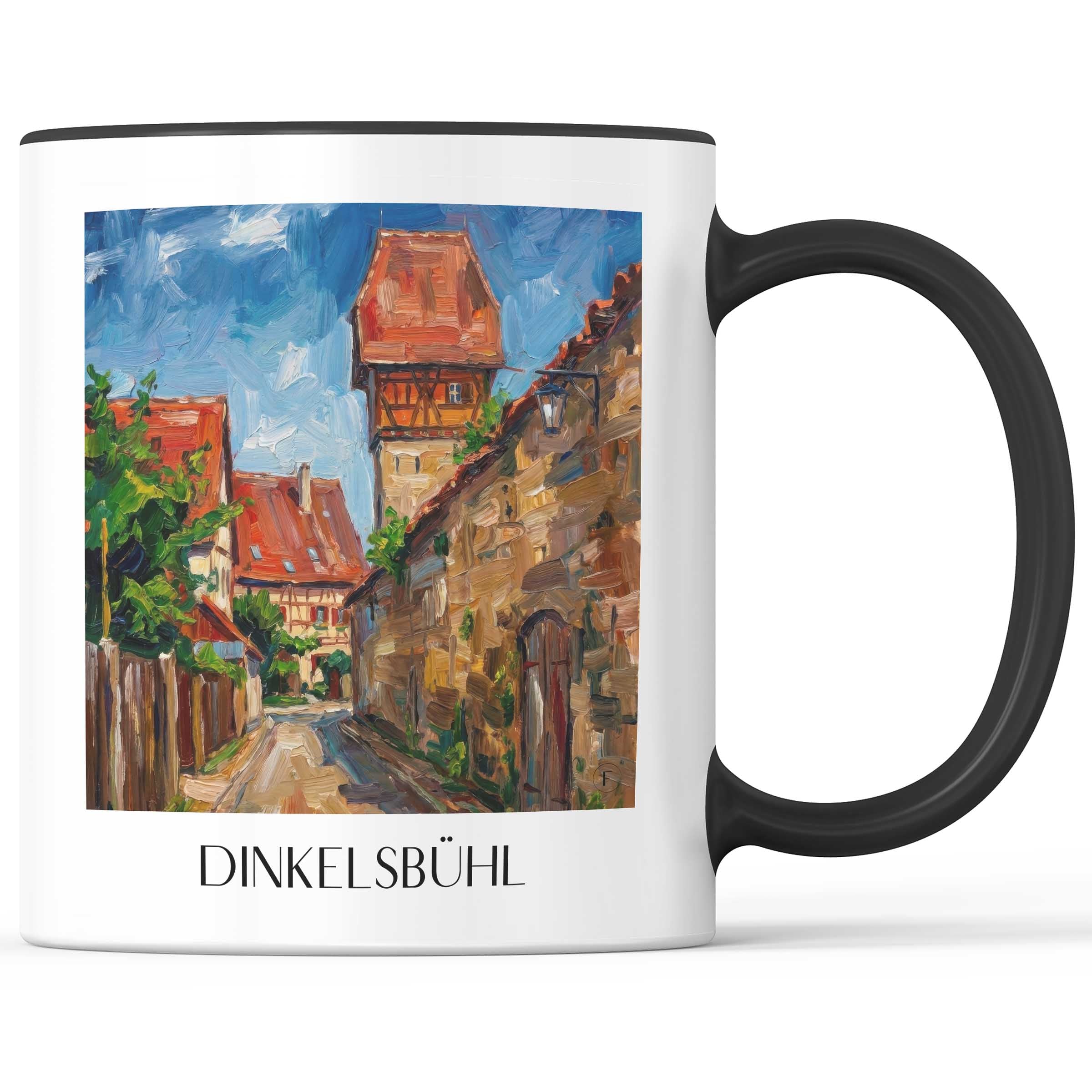 Dinkelsbühl Kaffeebecher - Mittelfranken - Deutschland Becher - Kaffeetasse im Ölgemälde Stil - favplace