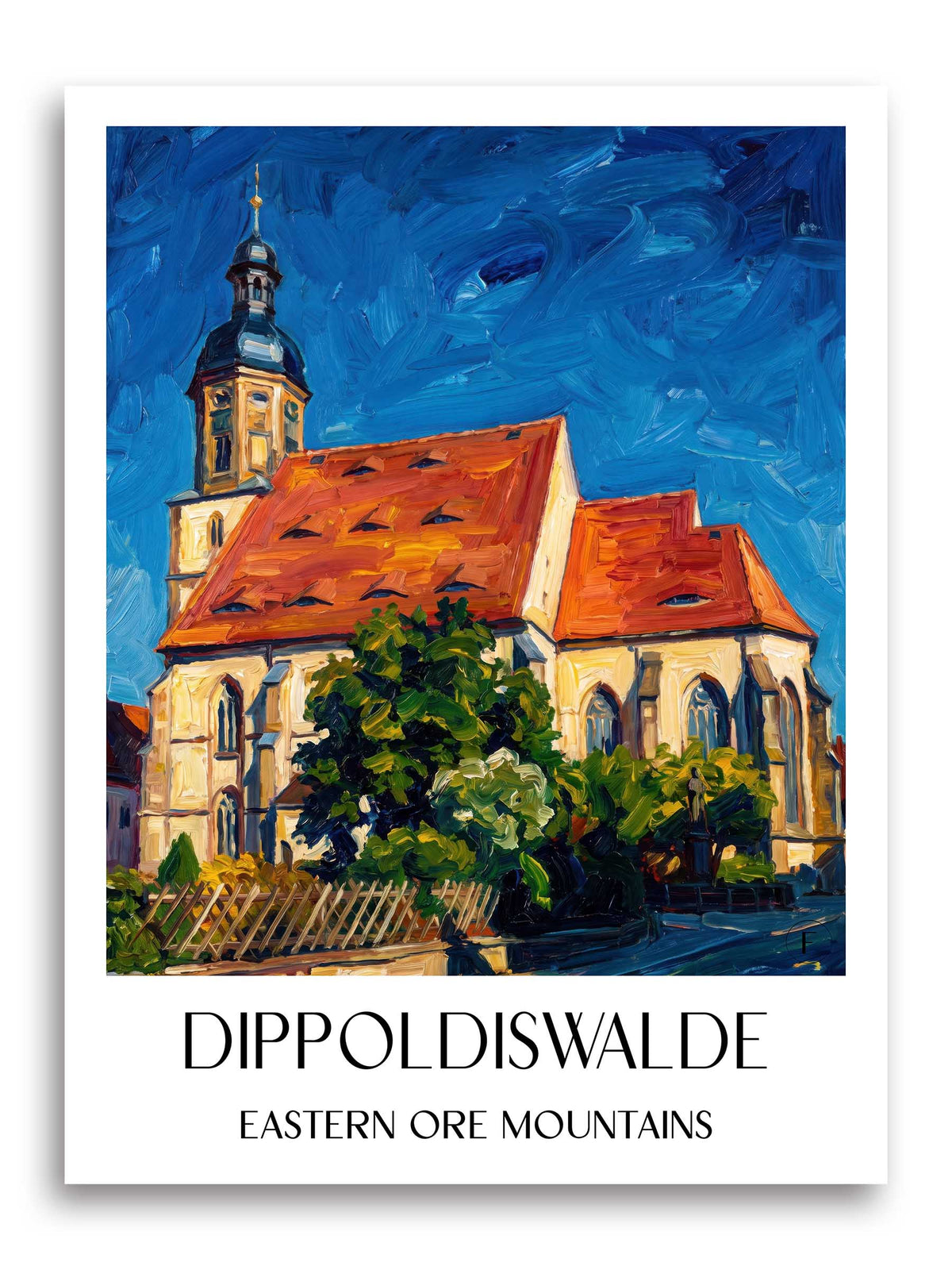 Dippoldiswalde Poster - Osterzgebirge - Deutschland Kunstdruck - Ölgemälde von A4 bis A1 - favplace
