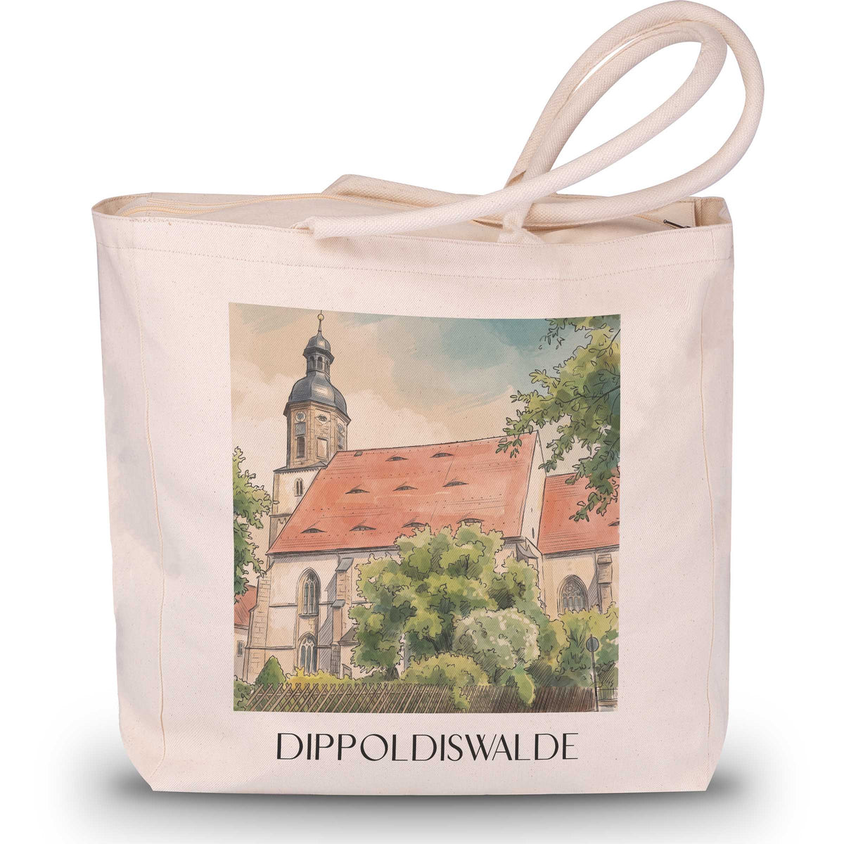 dippoldiswalde-osterzgebirge-deutschland-einkaufstasche-aquarell