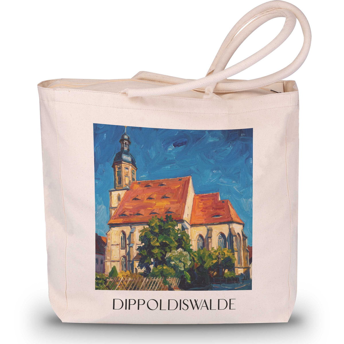 Dippoldiswalde Shopping Tasche - Osterzgebirge - Deutschland Tote Bag - Einkaufstasche im Ölgemälde Stil