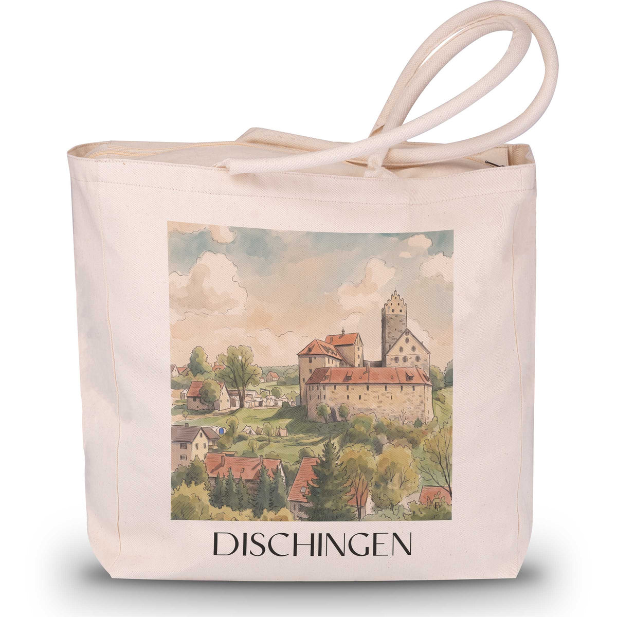 dischingen-ostalb-deutschland-einkaufstasche-aquarell