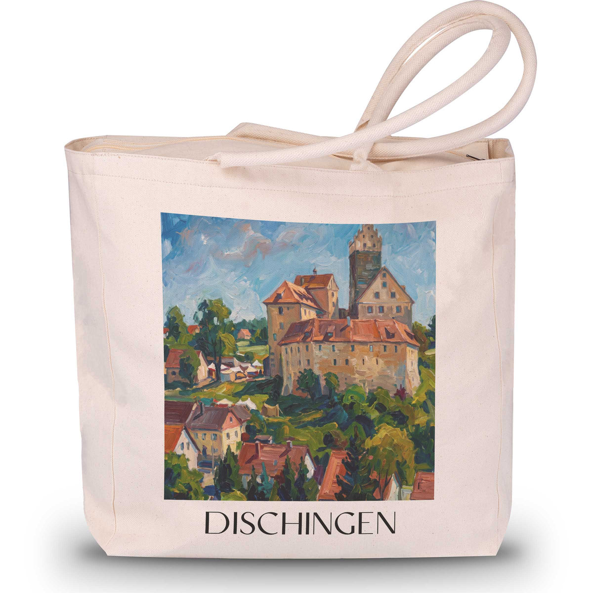 dischingen-ostalb-deutschland-einkaufstasche-oil-painting-oelgemaelde
