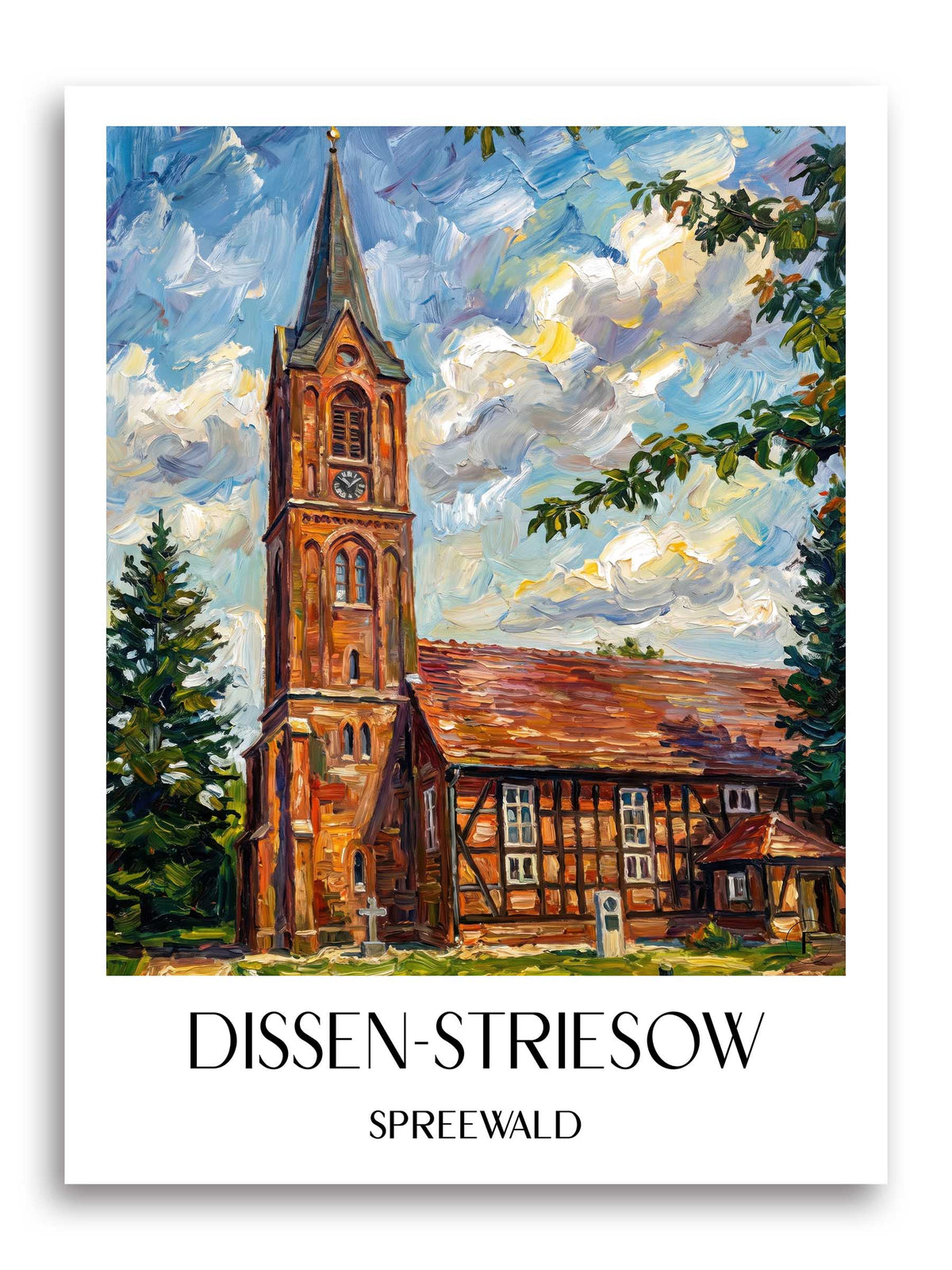 Dissen-Striesow Poster - Spreewald - Deutschland Kunstdruck - Ölgemälde von A4 bis A1 - favplace