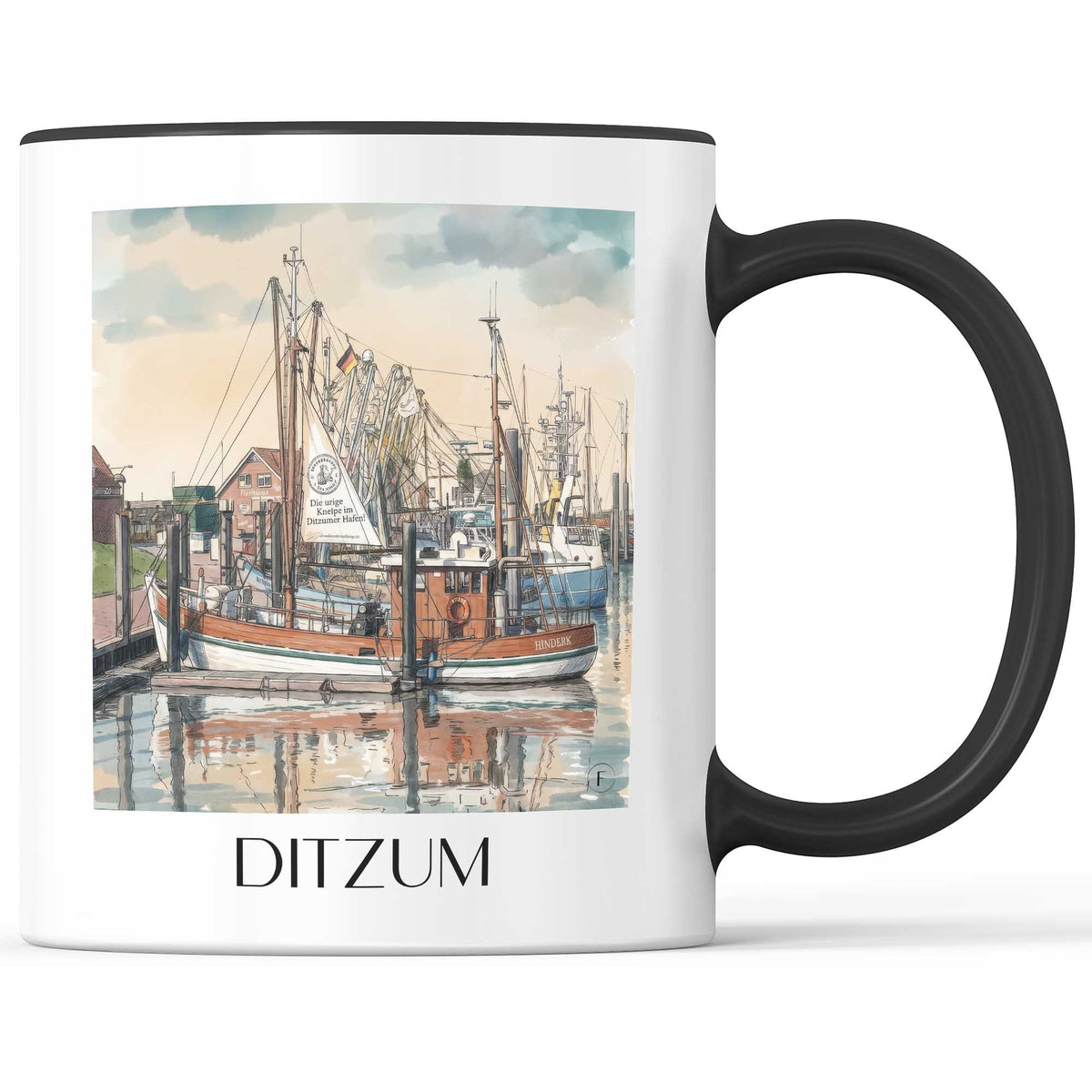 ditzum-ostfriesland-deutschland-kaffeebecher-aquarell