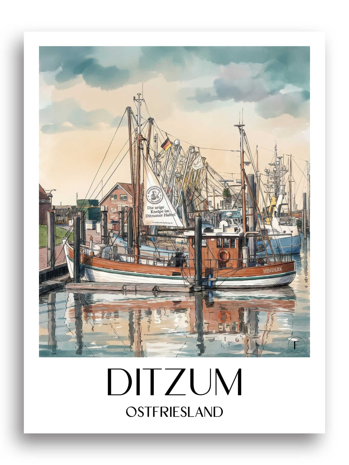 ditzum-ostfriesland-deutschland-poster-aquarell