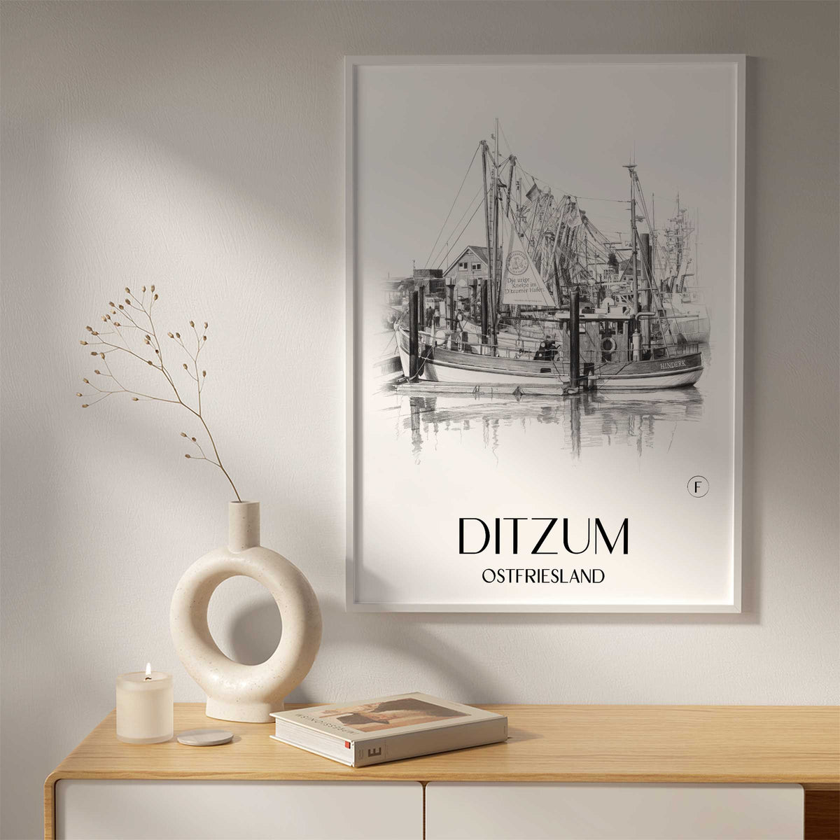 ditzum-ostfriesland-deutschland-poster-bleistift-zeichnung-drawing
