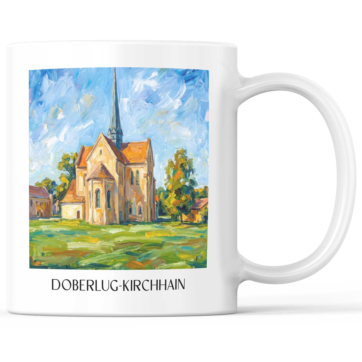 Doberlug-Kirchhain Kaffeebecher - Brandenburg - Deutschland Becher - Kaffeetasse im Ölgemälde Stil - favplace
