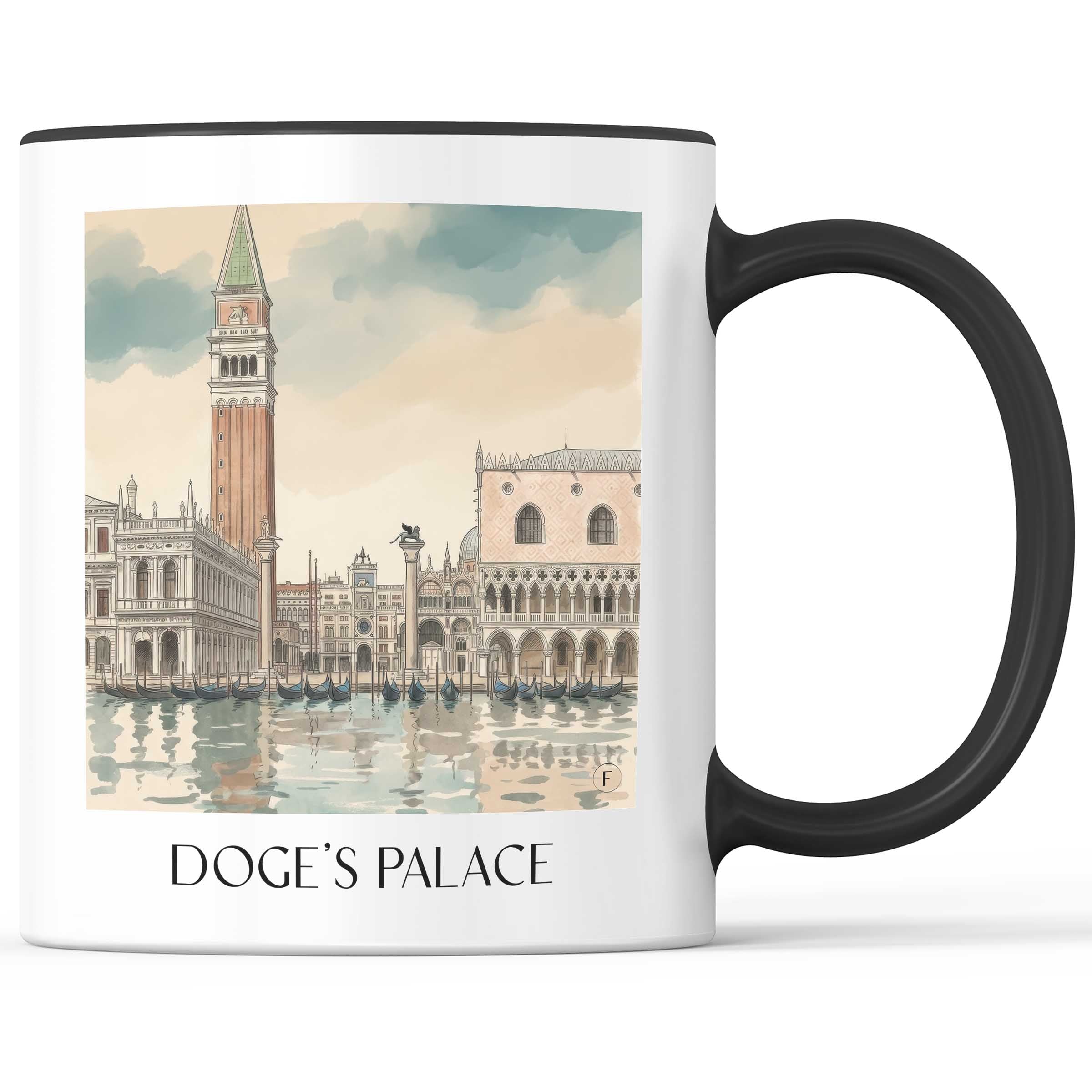 Dogenpalast Kaffeebecher - Venedig - Italien Becher - Kaffeetasse im Aquarell Stil - favplace