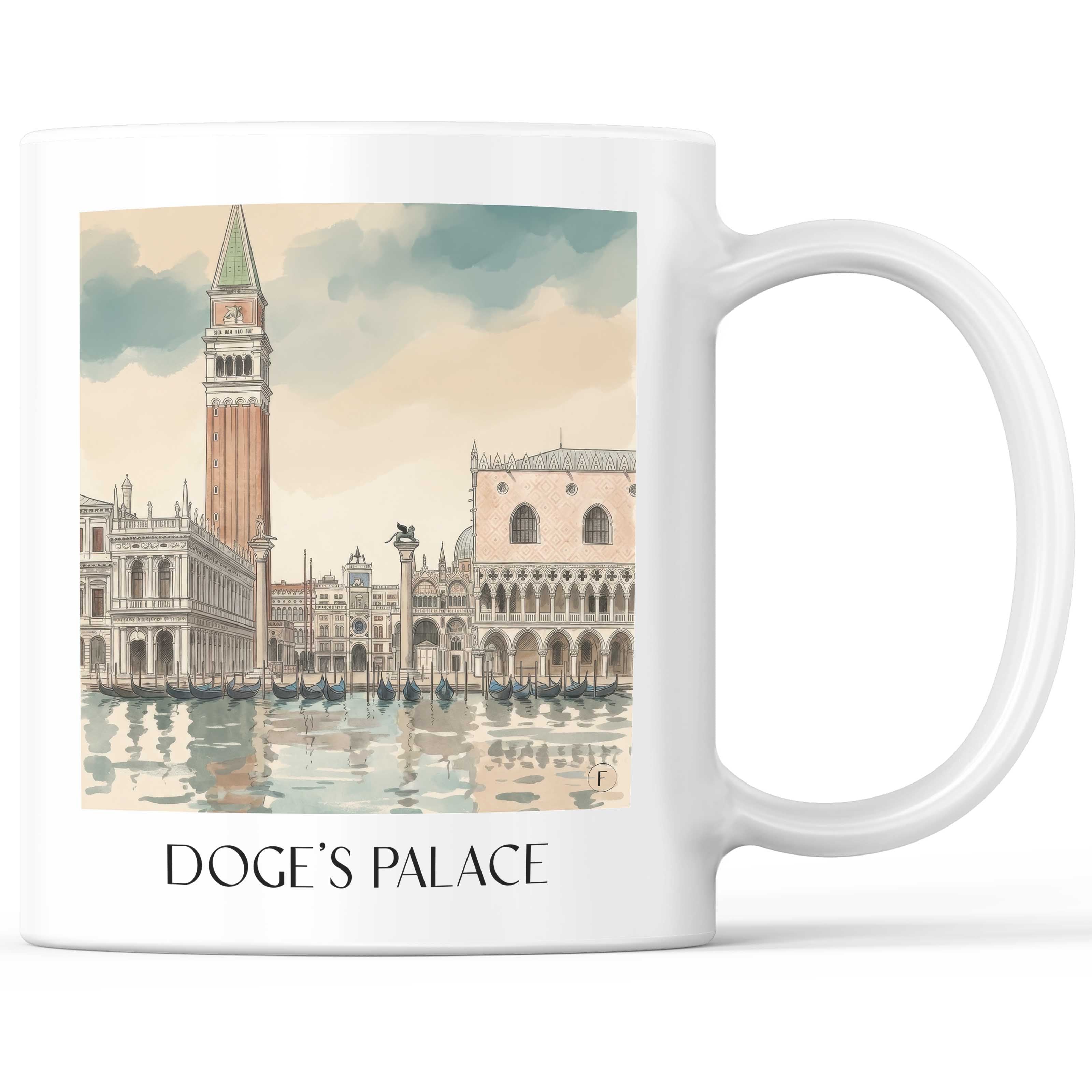 Dogenpalast Kaffeebecher - Venedig - Italien Becher - Kaffeetasse im Aquarell Stil - favplace
