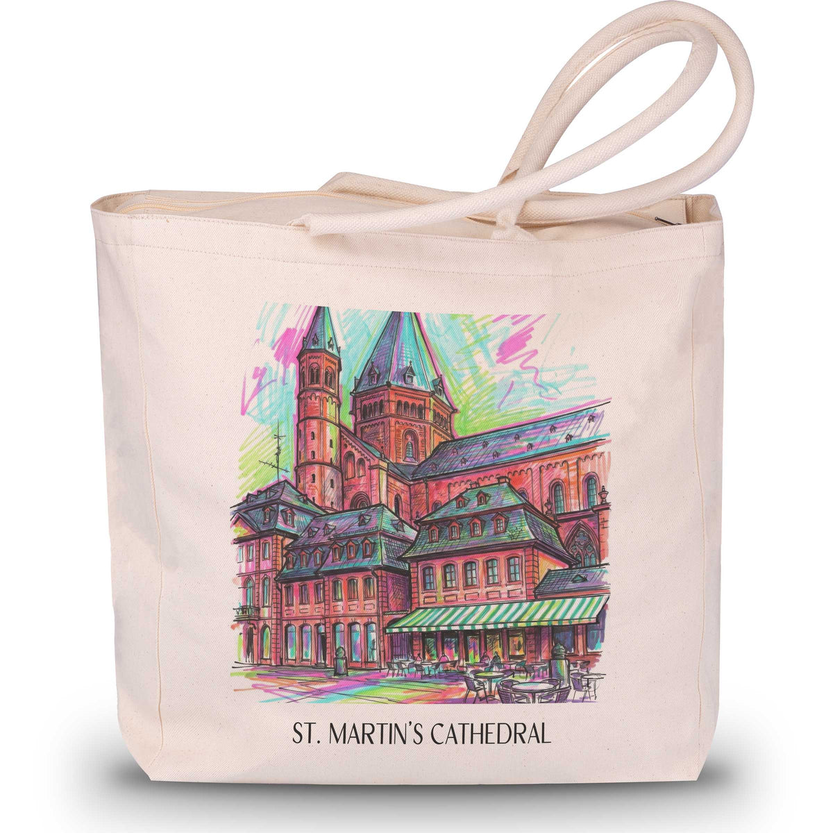 Dom St. Martin Shopping Tasche - Mainz - Deutschland Tote Bag - Einkaufstasche im Tag Graffiti Stil - favplace