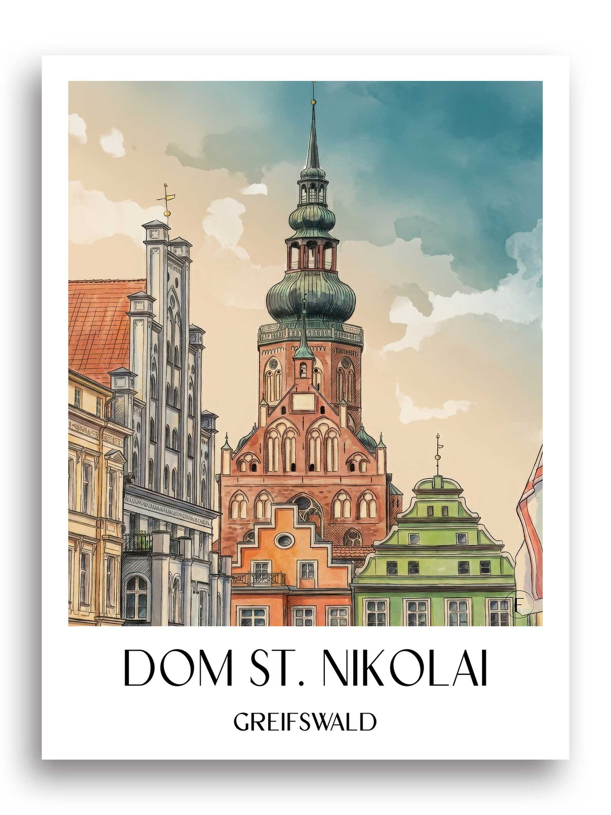 dom-st.-nikolai-greifswald-deutschland-poster-aquarell
