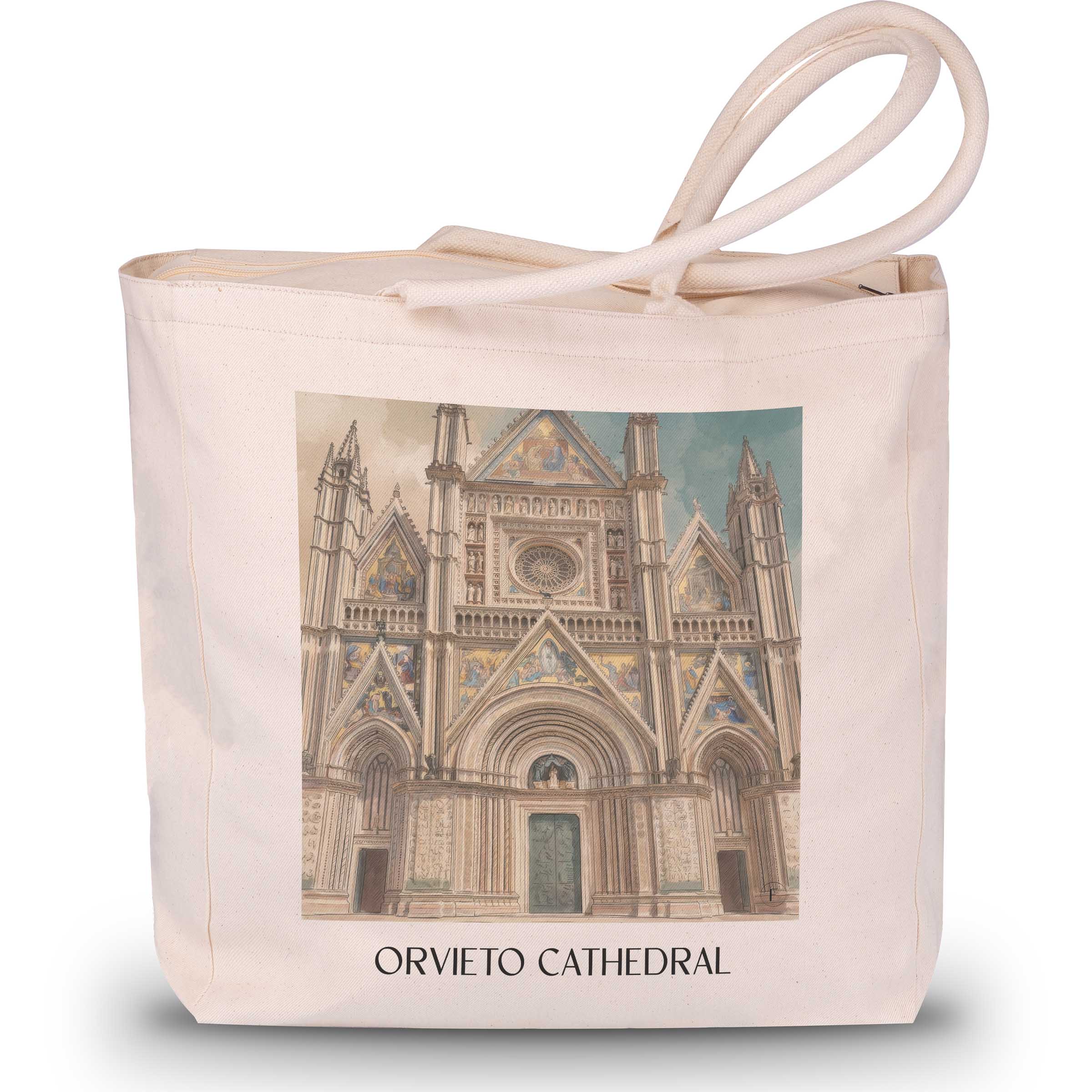 Dom von Orvieto Shopping Tasche - Umbrien - Italien Tote Bag - Einkaufstasche im Aquarell Stil - favplace