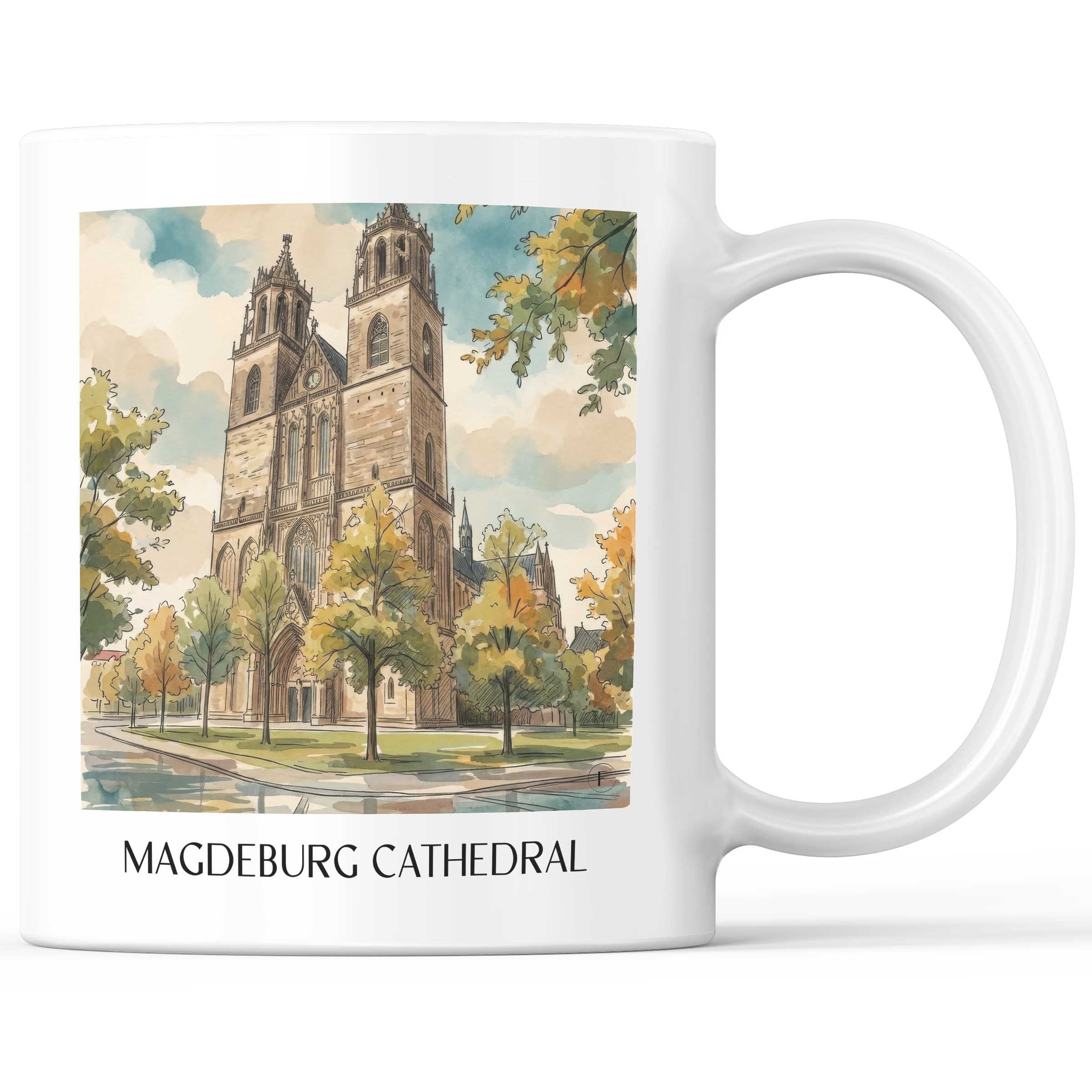 Dom zu Magdeburg Kaffeebecher - Sachsen-Anhalt - Deutschland Becher - Kaffeetasse im Aquarell Stil - favplace