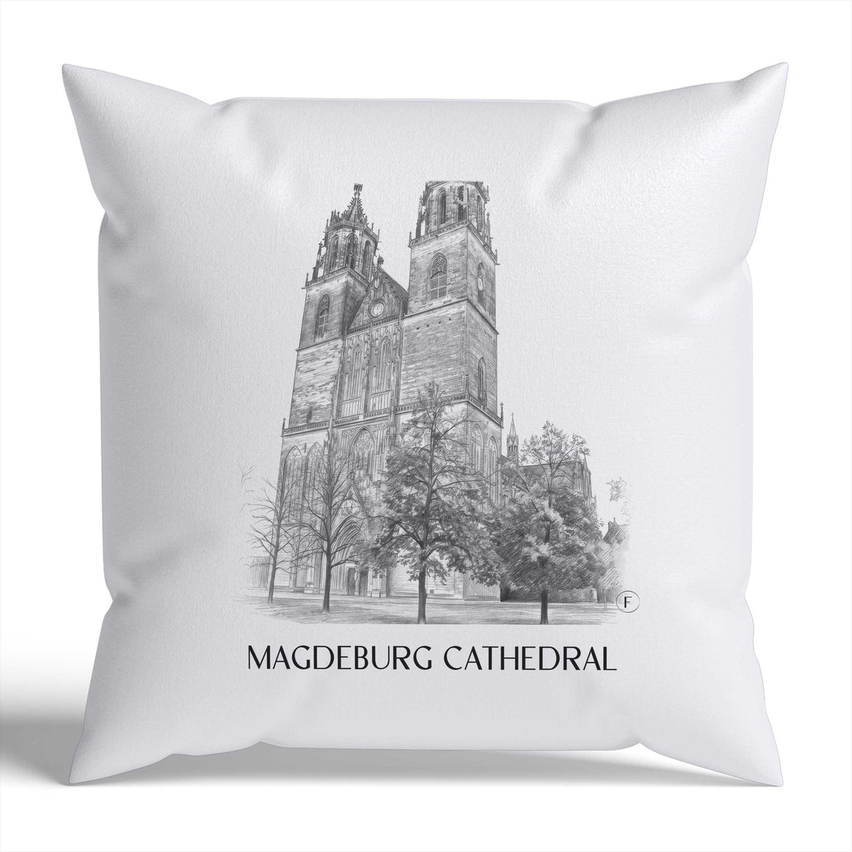 Dom zu Magdeburg Kissenhülle - Zierkissen Bezug - Sachsen-Anhalt - Deutschland Kissen bzw. Kissenbezug im Zeichnung Stil - favplace