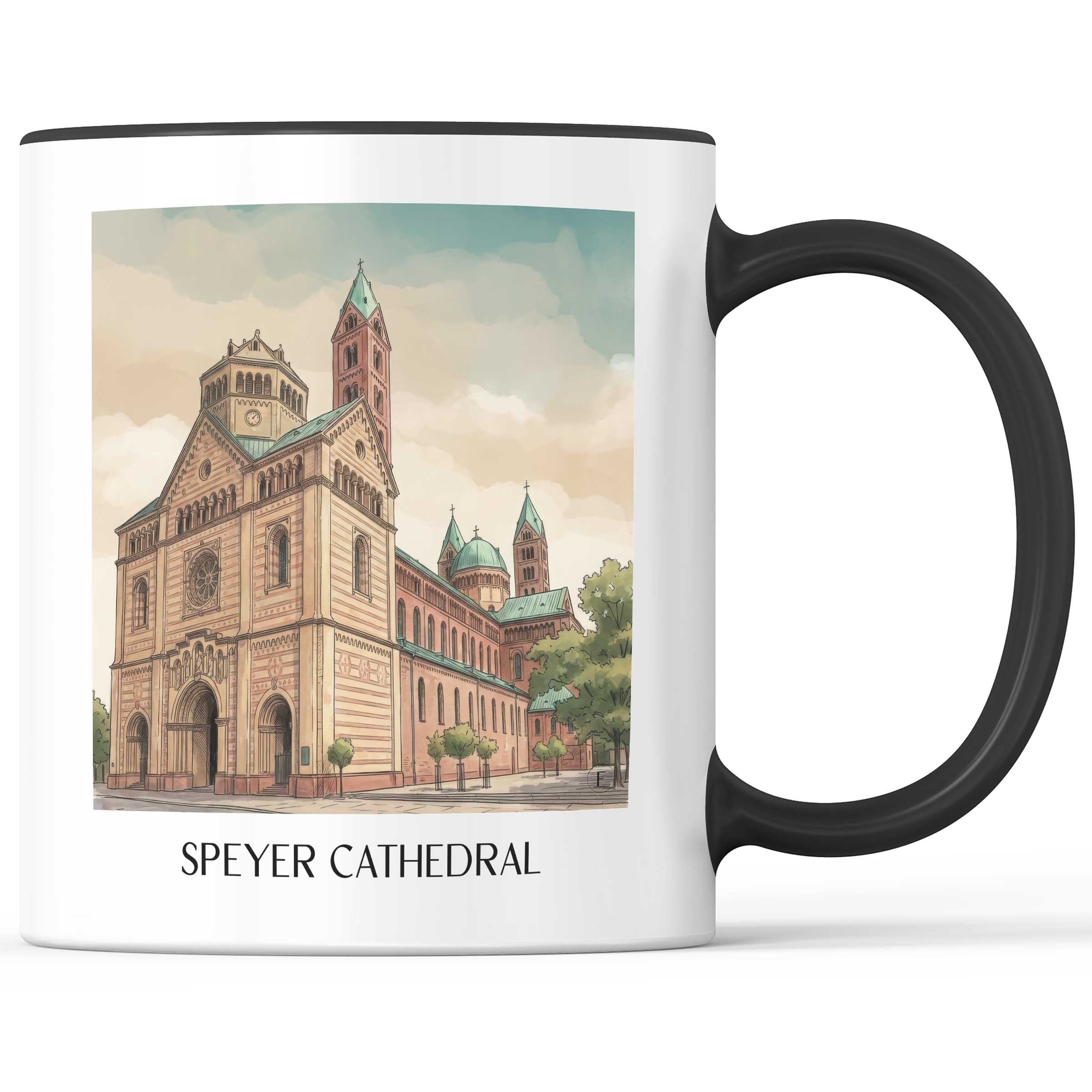 Dom zu Speyer Kaffeebecher - Rheinland-Pfalz - Deutschland Becher - Kaffeetasse im Aquarell Stil - favplace