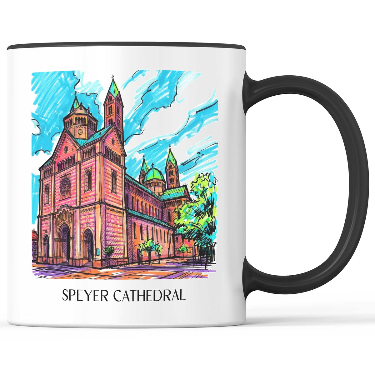 Dom zu Speyer Kaffeebecher - Rheinland-Pfalz - Deutschland Becher - Kaffeetasse im Tag Graffiti Stil - favplace