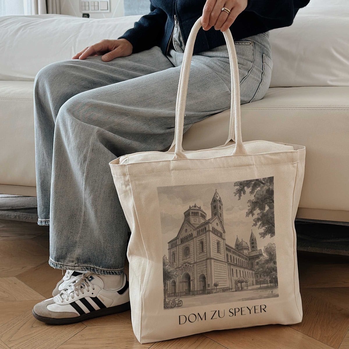 dom-zu-speyer-rheinland-pfalz-deutschland-einkaufstasche-aquarell-schwarz-weiss
