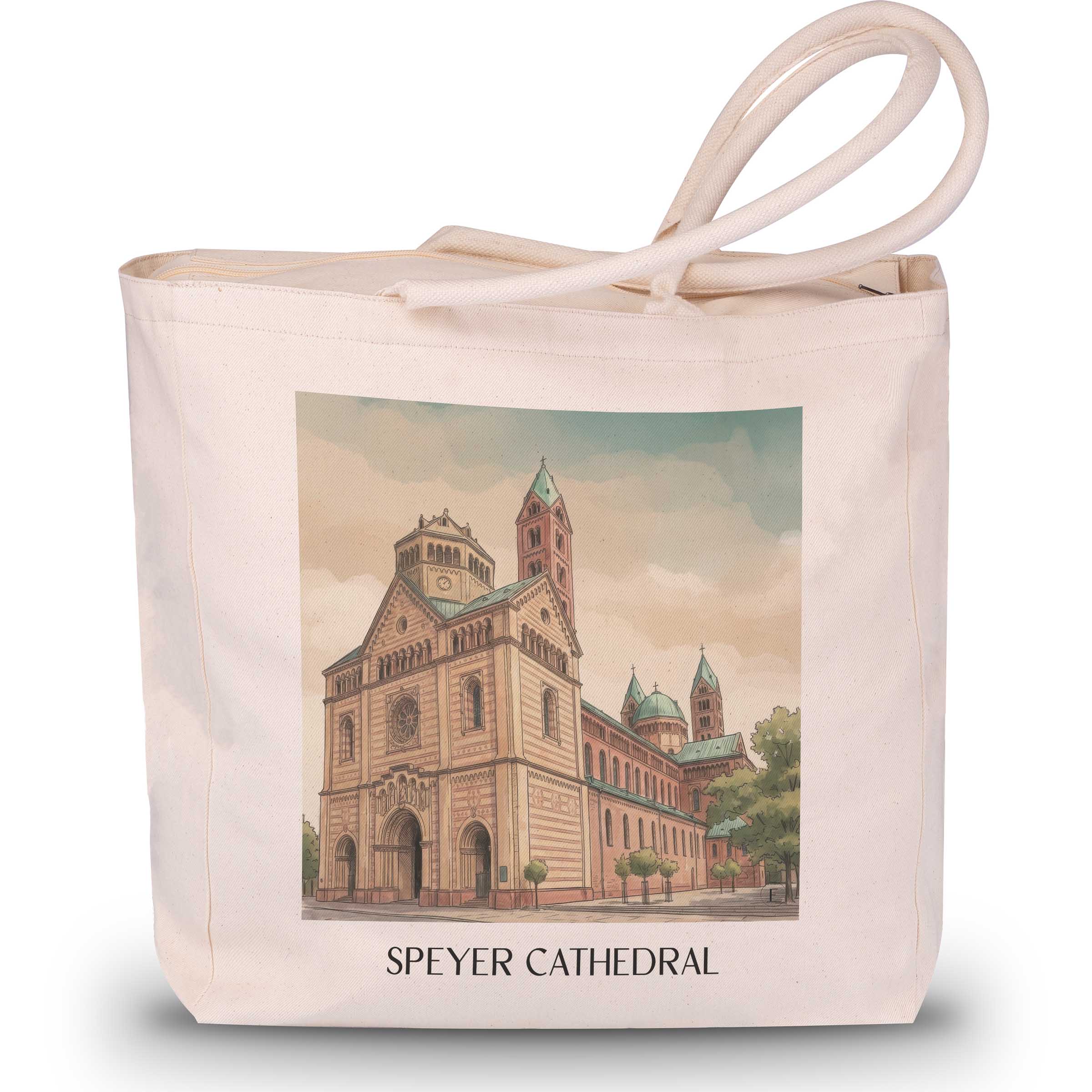 Dom zu Speyer Shopping Tasche - Rheinland-Pfalz - Deutschland Tote Bag - Einkaufstasche im Aquarell Stil - favplace