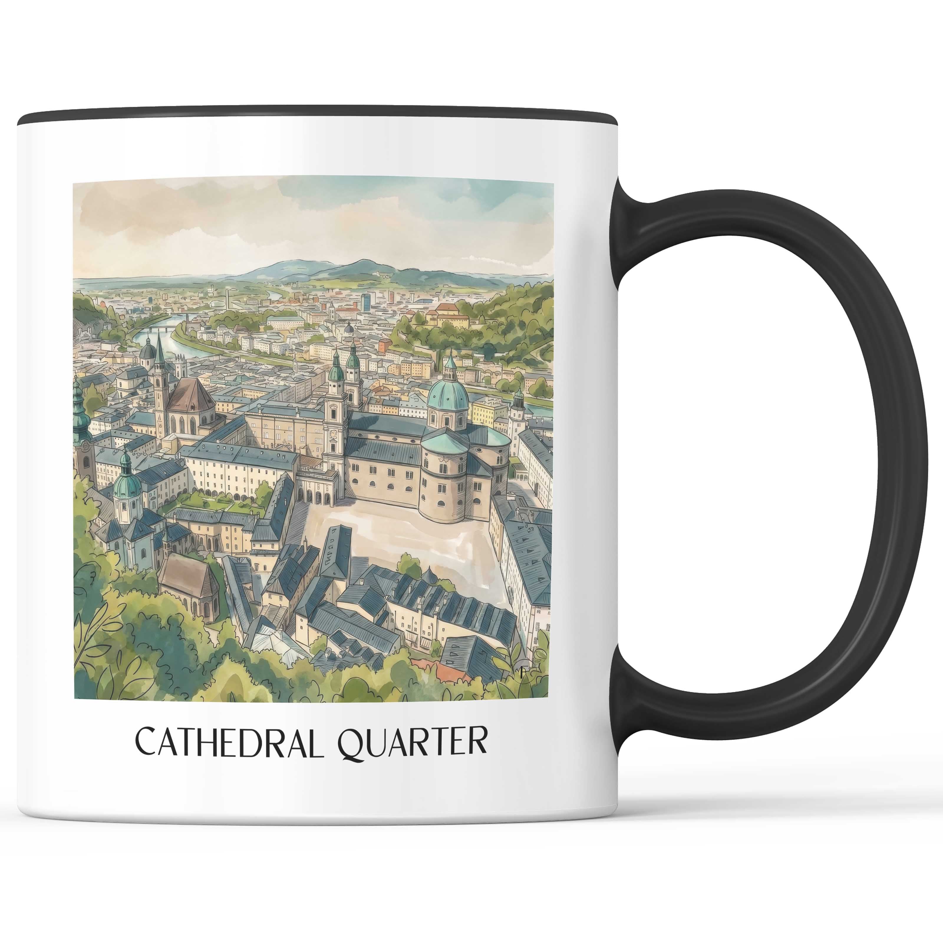 DomQuartier Kaffeebecher - Salzburg - Österreich und Österreich Becher - Kaffeetasse im Aquarell Stil - favplace