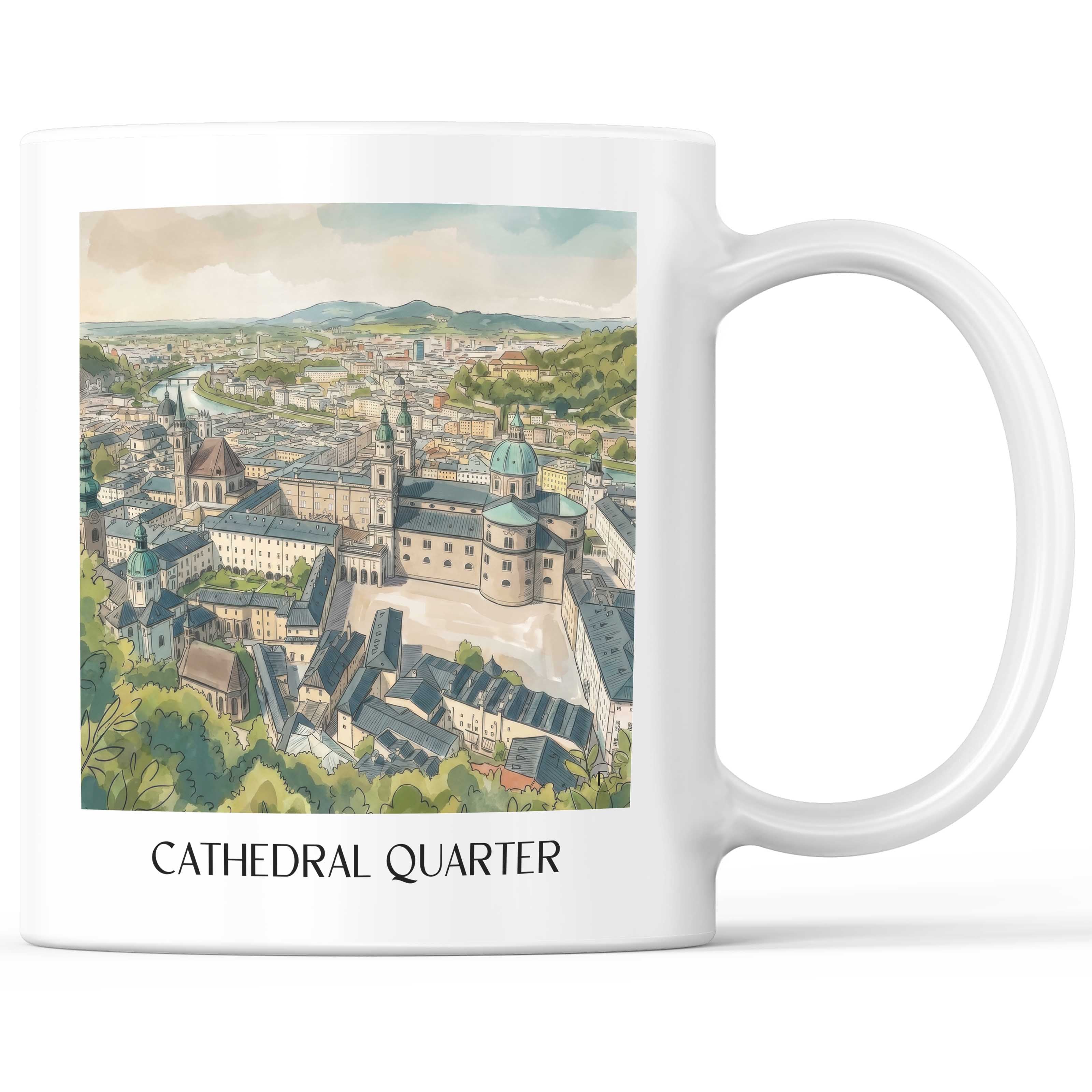 DomQuartier Kaffeebecher - Salzburg - Österreich und Österreich Becher - Kaffeetasse im Aquarell Stil - favplace