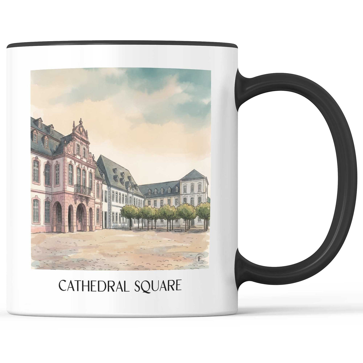 Domfreihof Kaffeebecher - Trier - Deutschland Becher - Kaffeetasse im Aquarell Stil - favplace