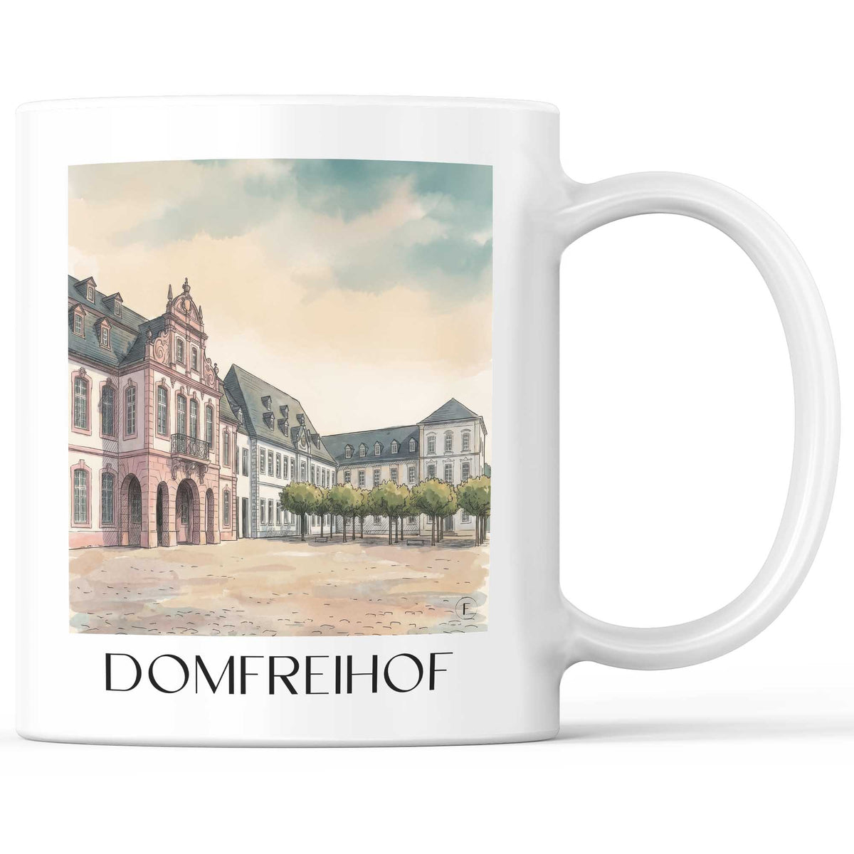 Domfreihof Kaffeebecher - Trier - Deutschland Becher - Kaffeetasse im Aquarell Stil - favplace