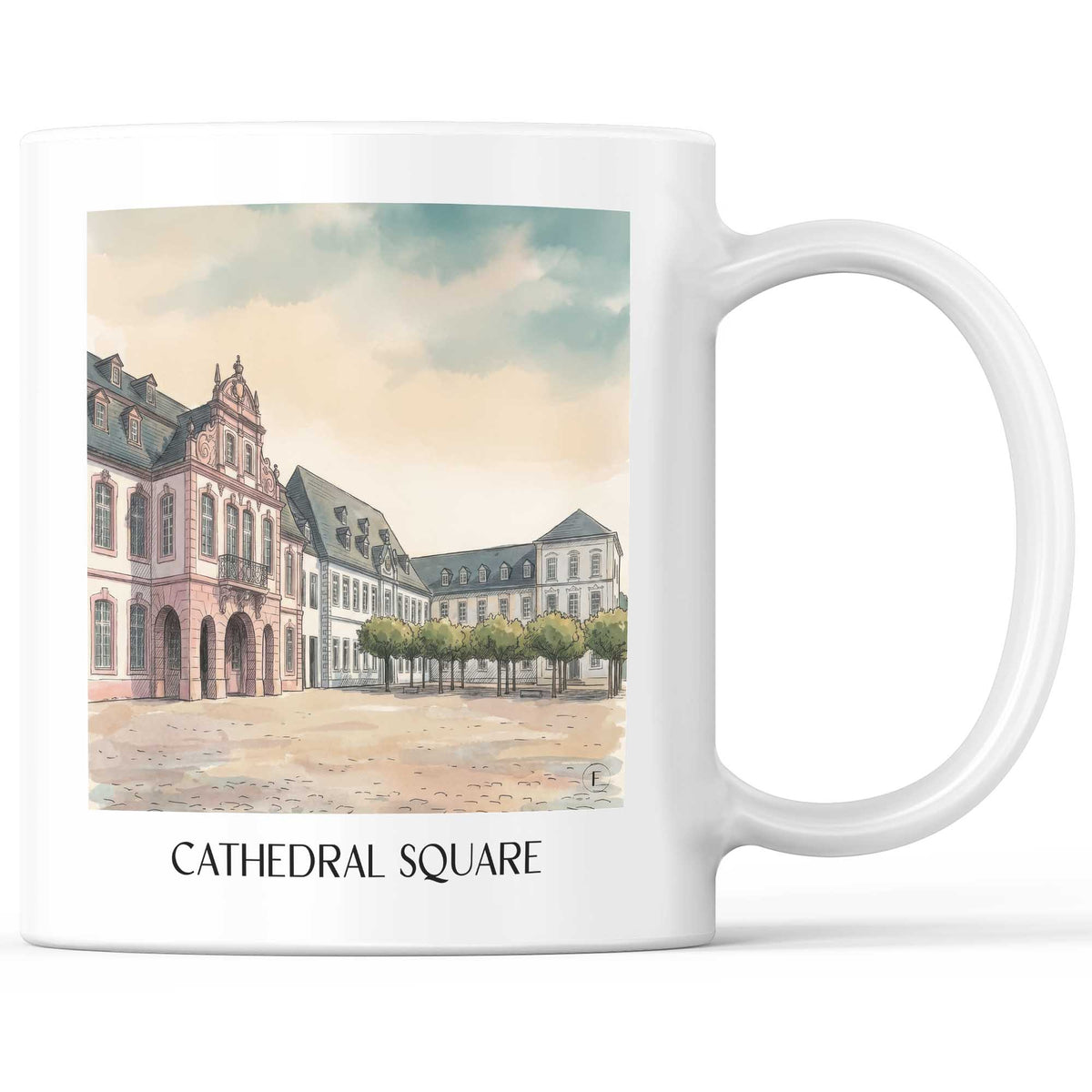 Domfreihof Kaffeebecher - Trier - Deutschland Becher - Kaffeetasse im Aquarell Stil - favplace
