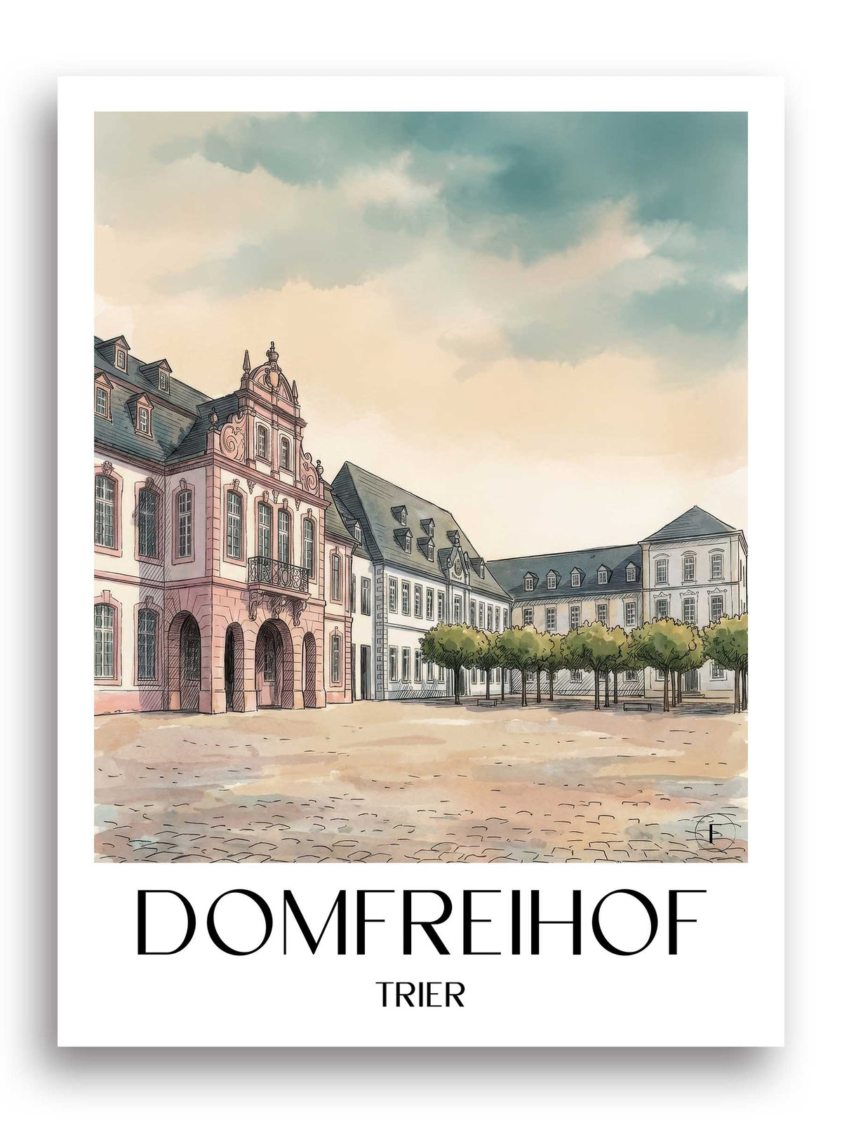 domfreihof-trier-deutschland-poster-aquarell