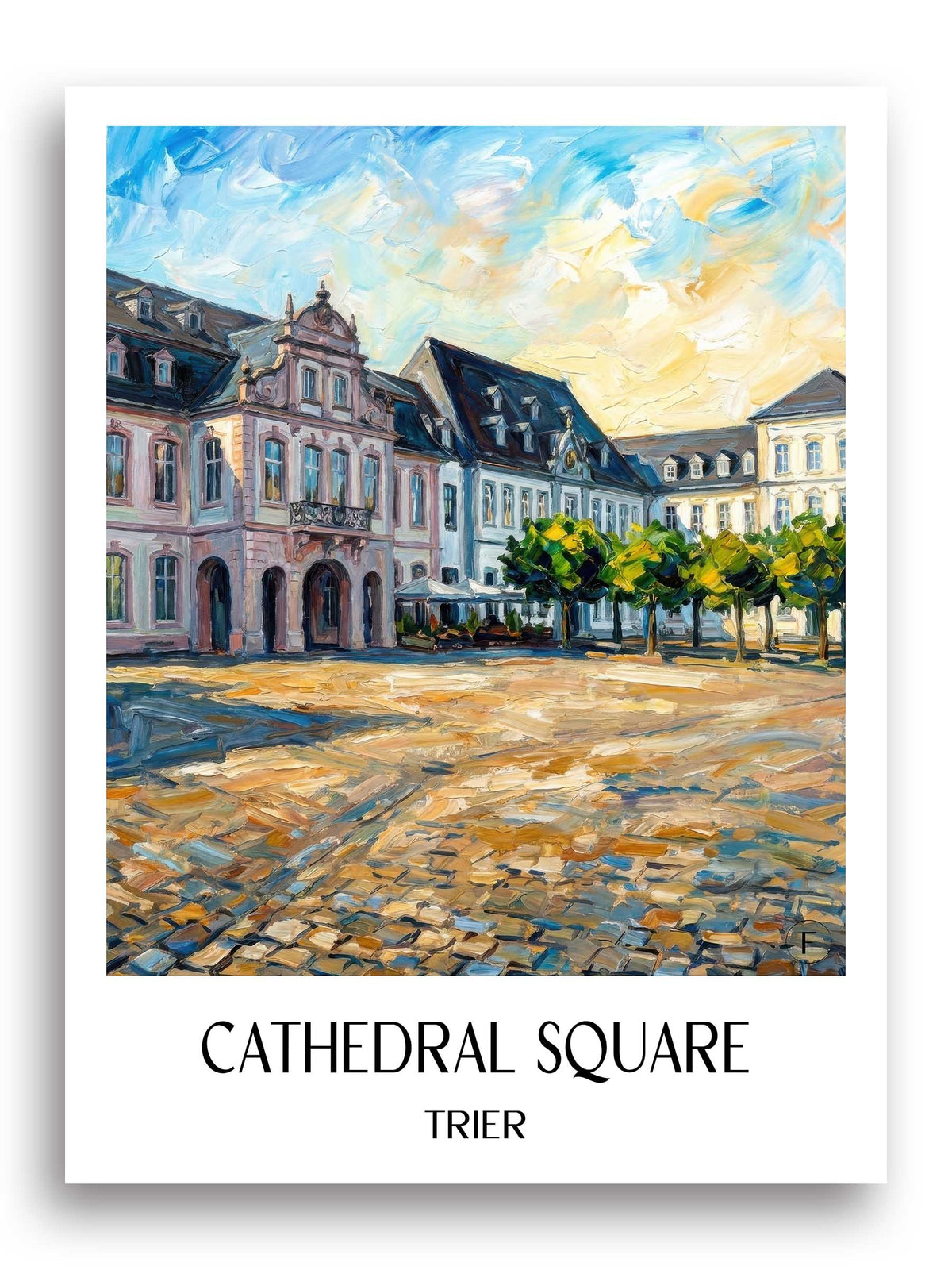 Domfreihof Poster - Trier - Deutschland Kunstdruck - Ölgemälde von A4 bis A1 - favplace