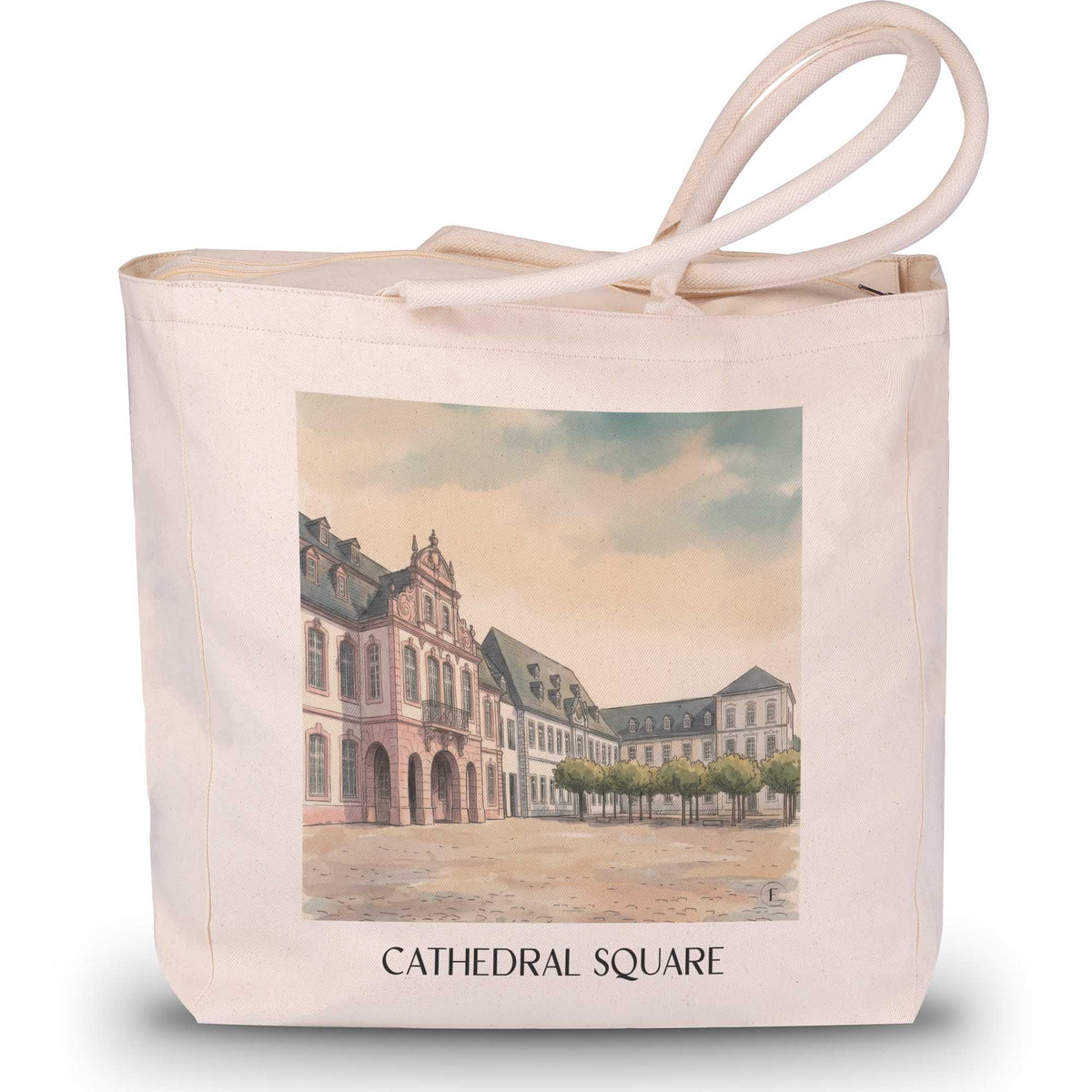 Domfreihof Shopping Tasche - Trier - Deutschland Tote Bag - Einkaufstasche im Aquarell Stil - favplace