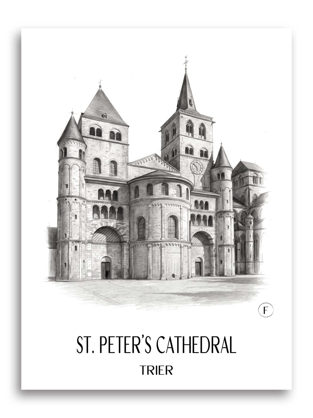 Domkirche St. Peter Poster - Trier - Deutschland Kunstdruck - Zeichnung von A4 bis A1 - favplace