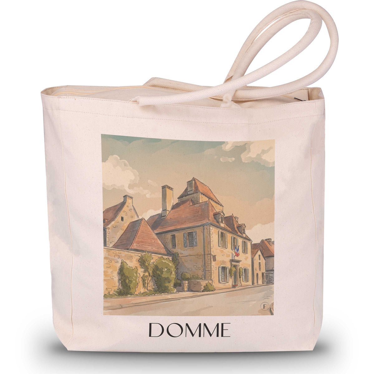 Domme Shopping Tasche - Périgord Noir - Frankreich Tote Bag - Einkaufstasche im Aquarell Stil - favplace