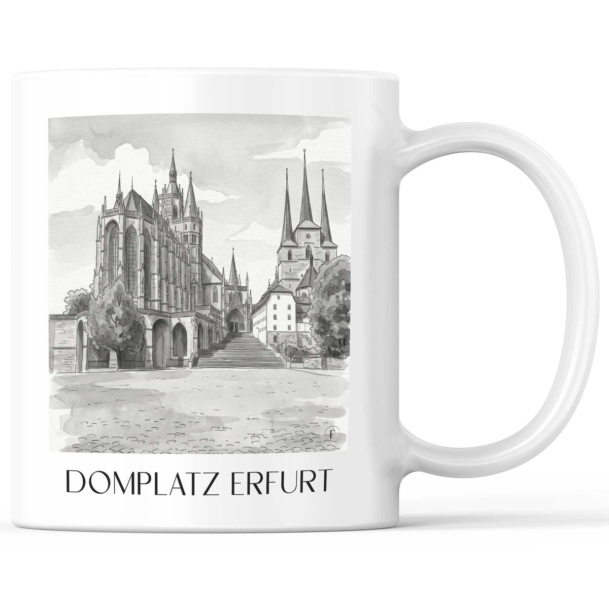 domplatz-erfurt-deutschland-kaffeebecher-aquarell-schwarz-weiss